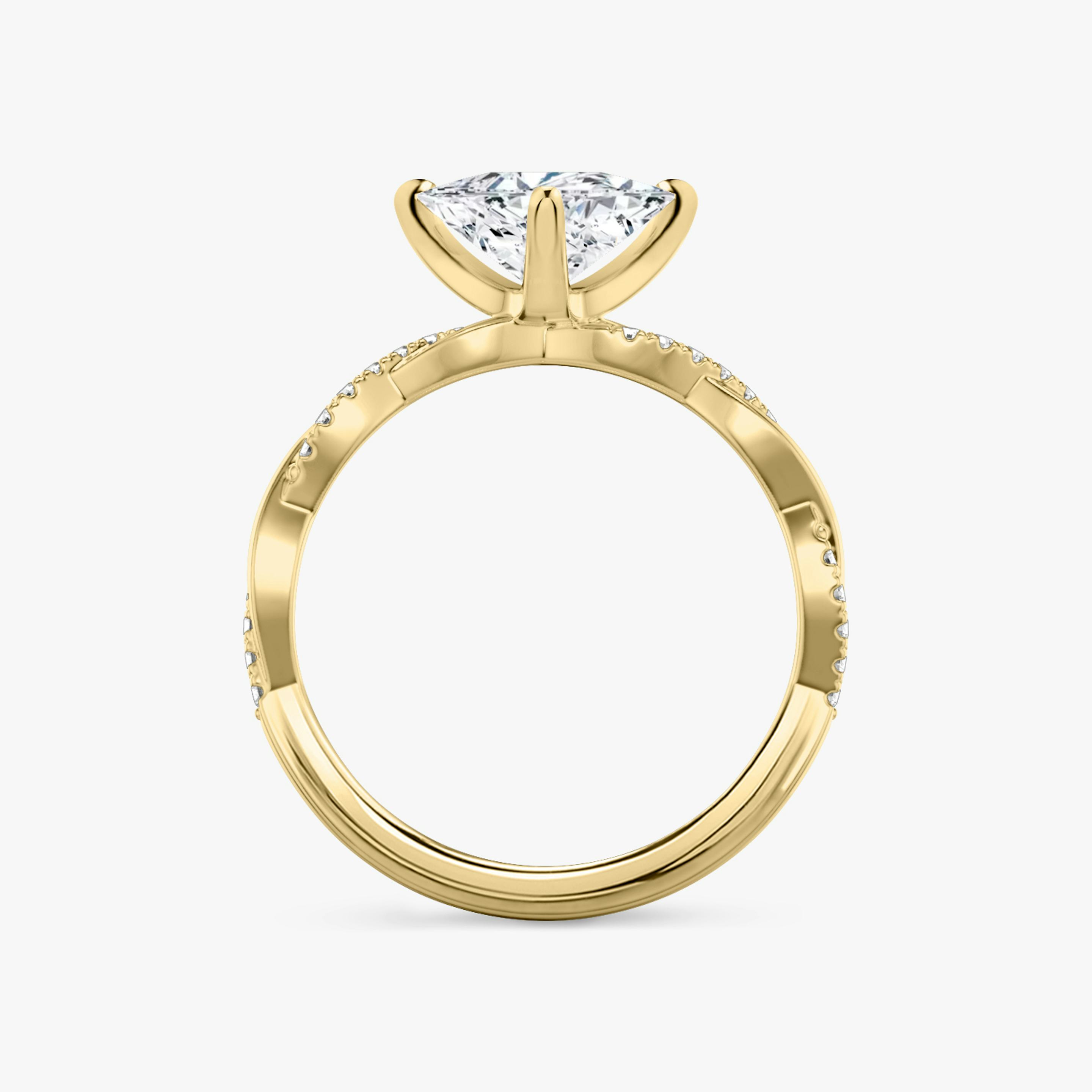 The Twisted Classic | Trillion | 18k | 18k Yellow Gold | Band: Pavé | Diamond orientation: vertical | Carat weight: See full inventory