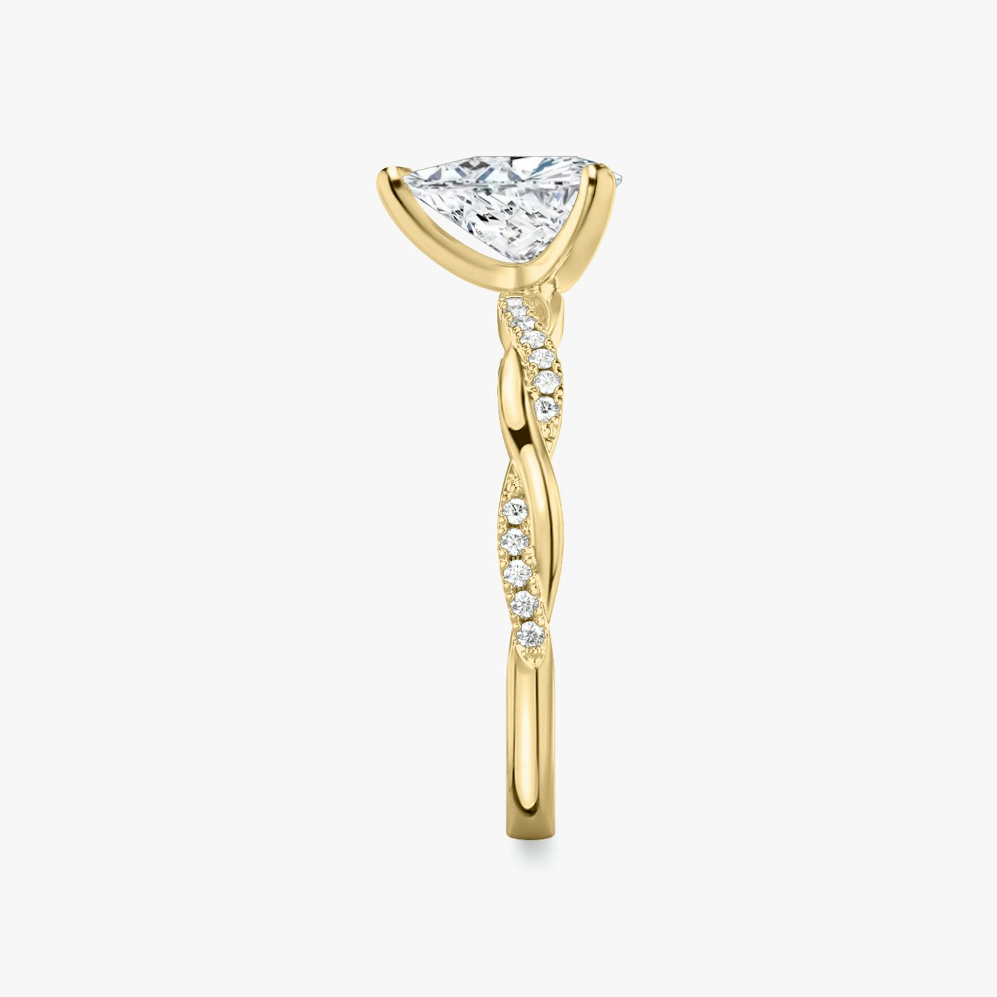 The Twisted Classic | Trillion | 18k | 18k Yellow Gold | Band: Pavé | Diamond orientation: vertical | Carat weight: See full inventory