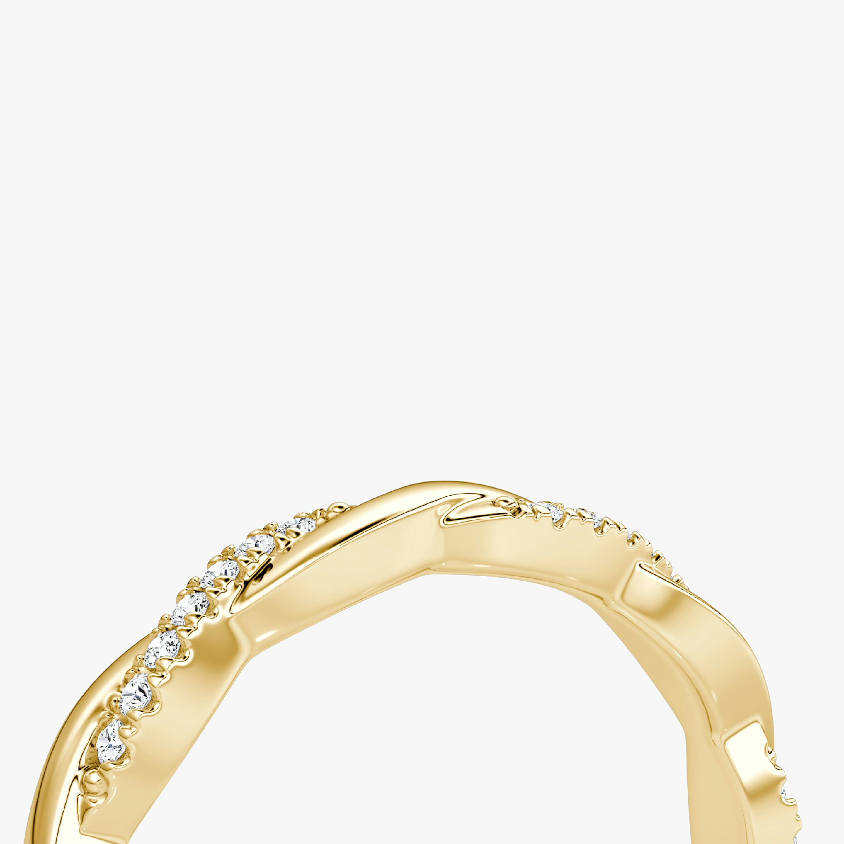 The Twisted Band | 18k | 18k Yellow Gold | Band: Pavé