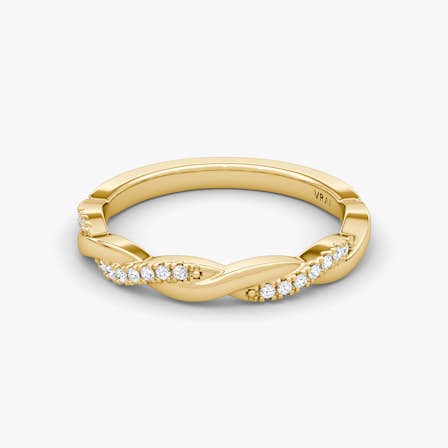 Twisted yellow gold classic wedding band