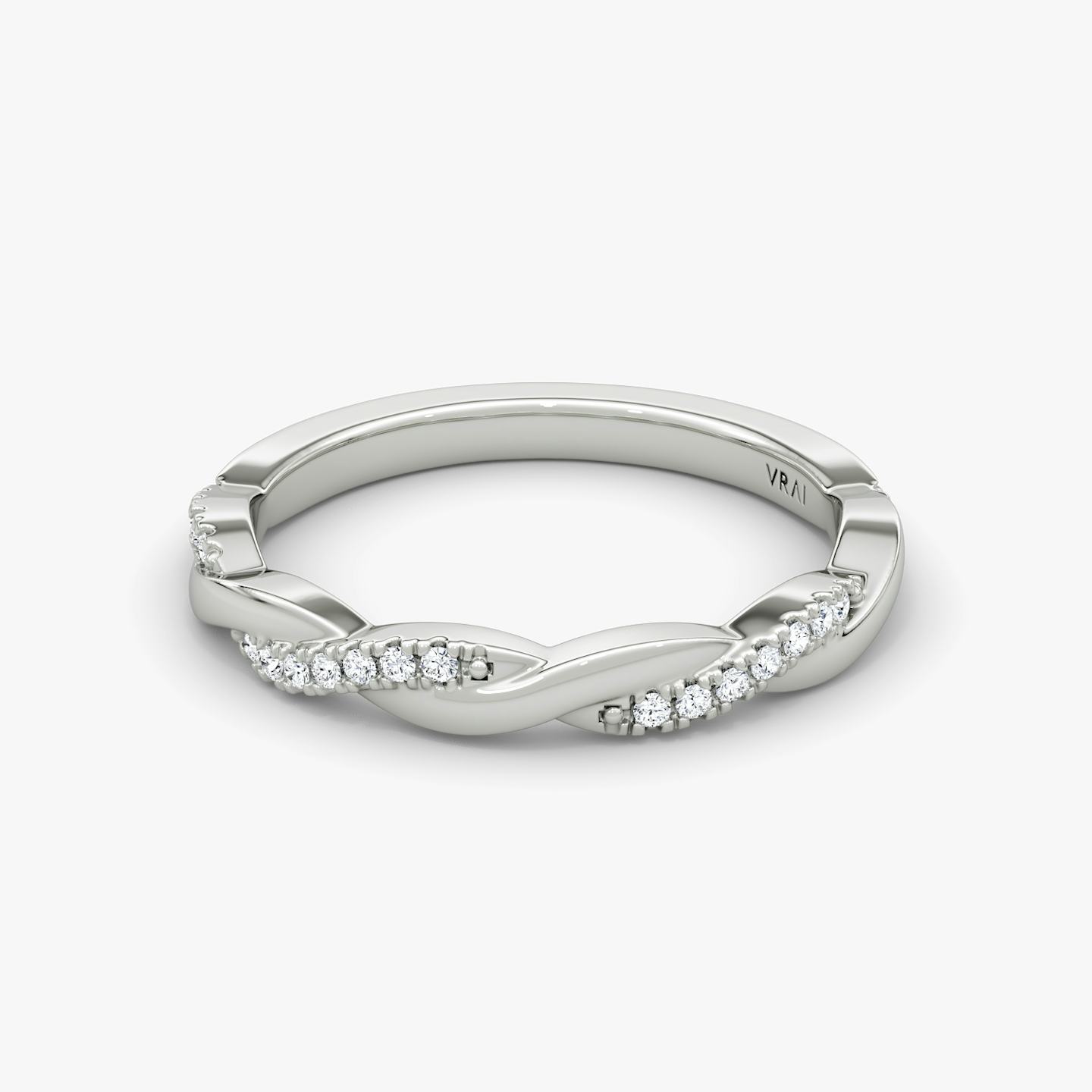 The Twisted Band | 18k | 18k White Gold | Band: Pavé