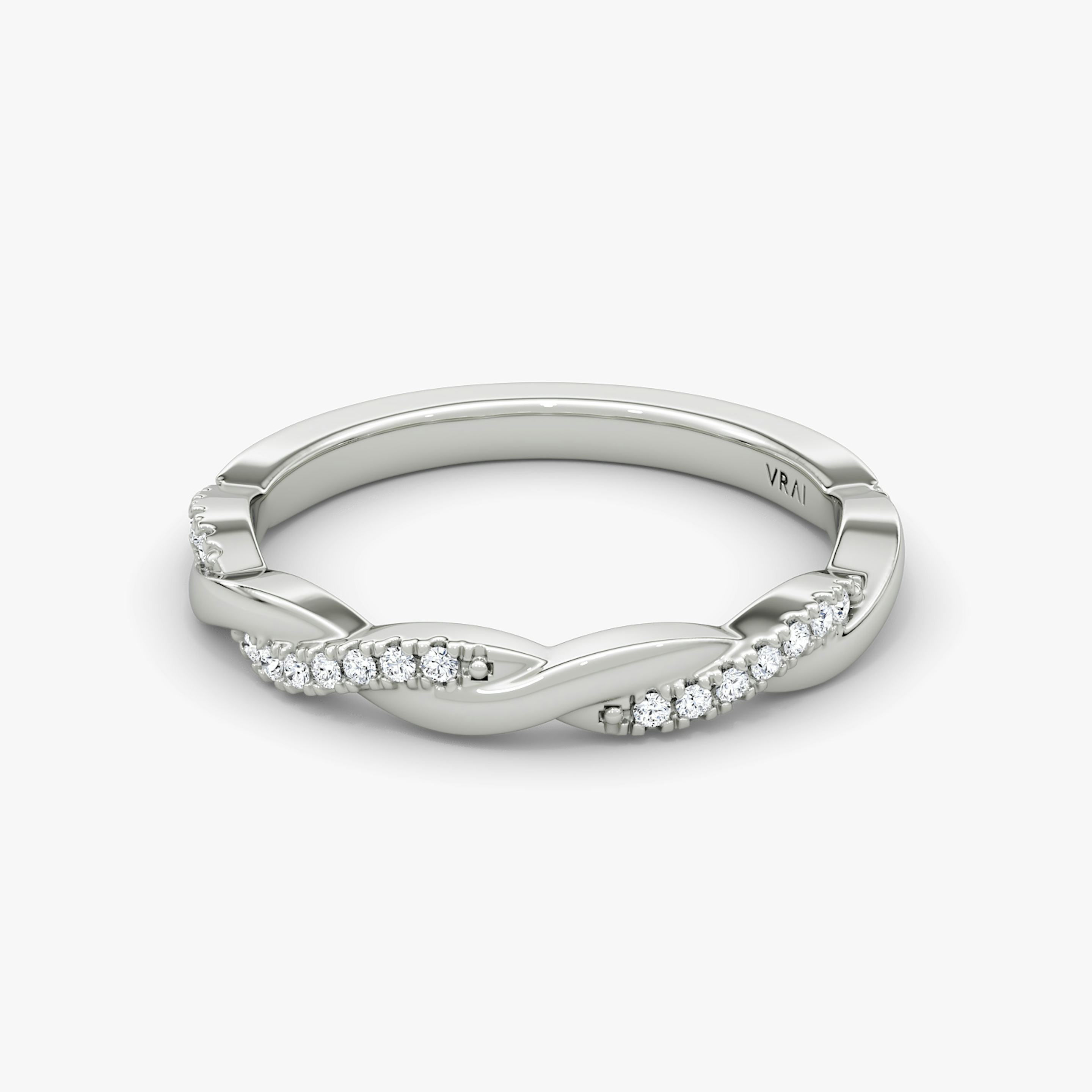 The Twisted Band | Platinum | Band: Pavé