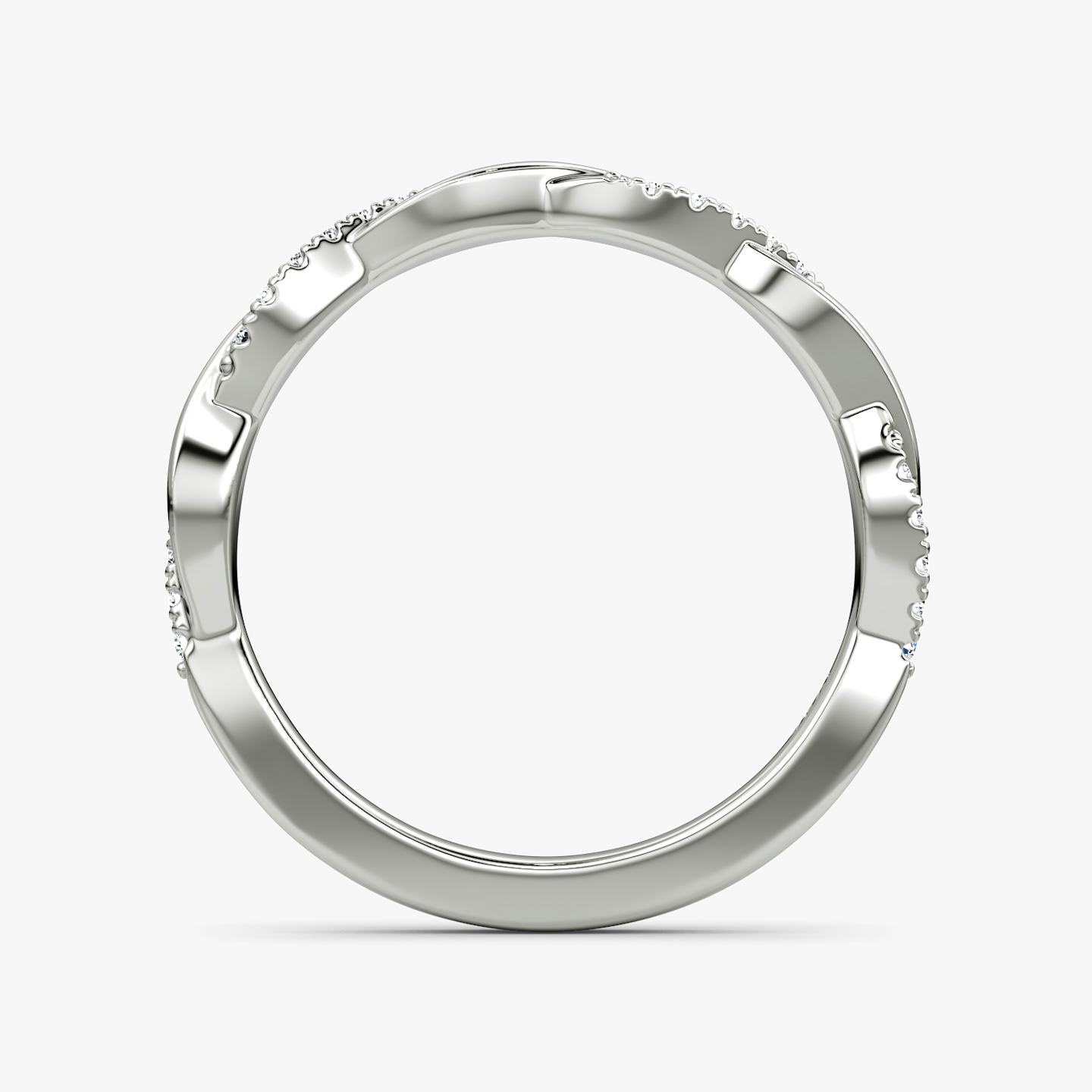 The Twisted Band | 18k | 18k White Gold | Band: Pavé