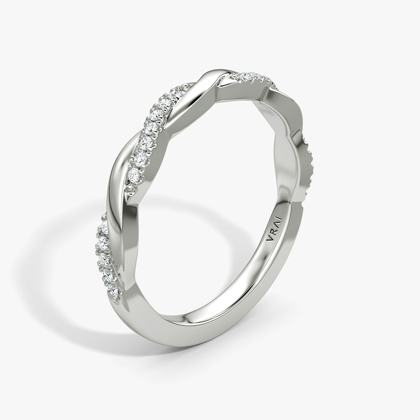 The Twisted Band | platinum | bandAccent: pave-twisted