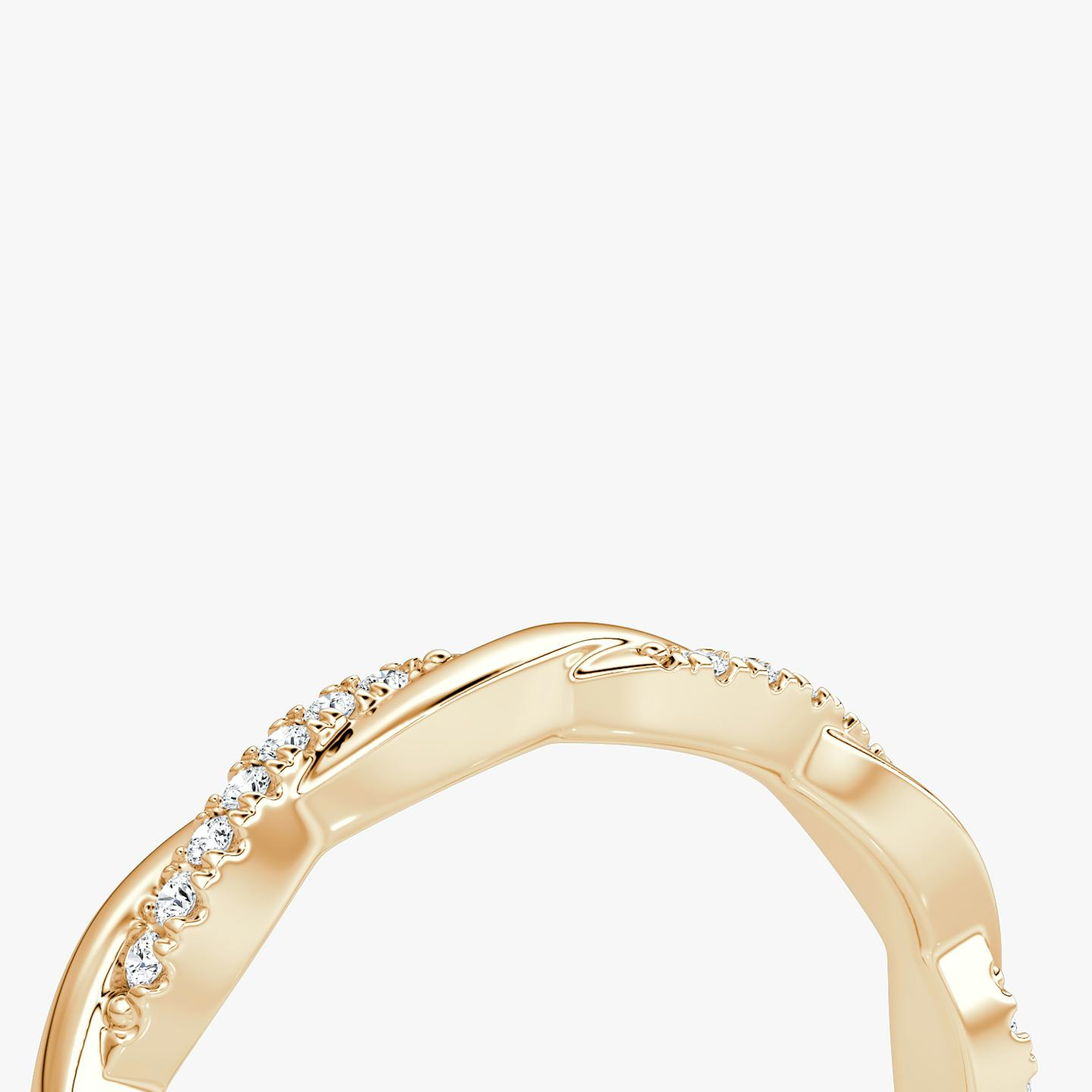 The Twisted Band | 14k | 14k Rose Gold | Band: Pavé