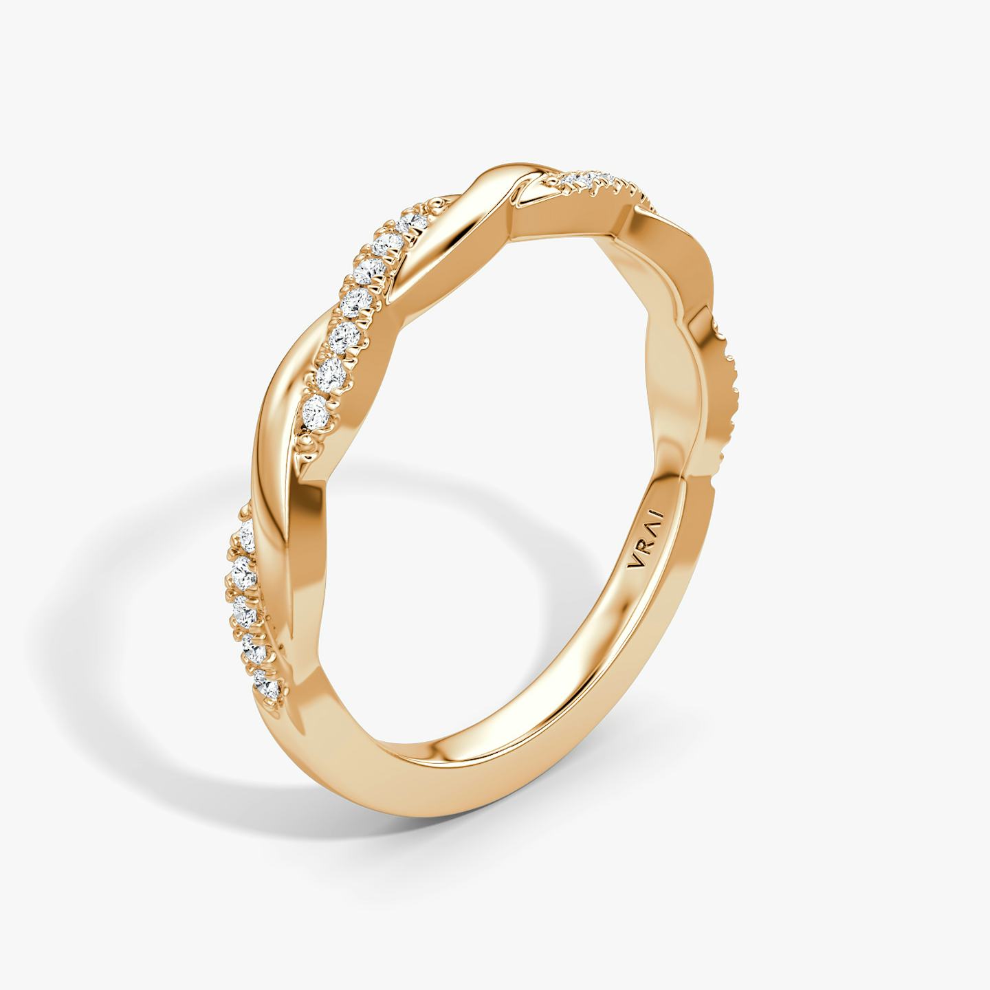 The Twisted Band | 14k | 14k Rose Gold | Band: Pavé