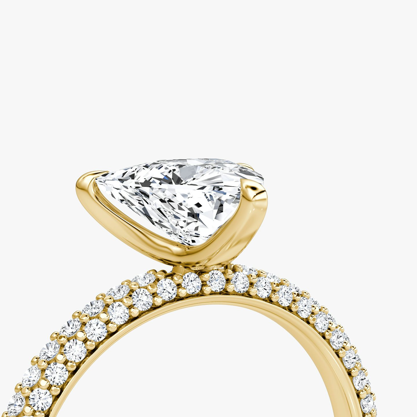 The Pavé Dome | Trillion | 18k | 18k Yellow Gold | Band: Pavé | Diamond orientation: vertical | Carat weight: See full inventory