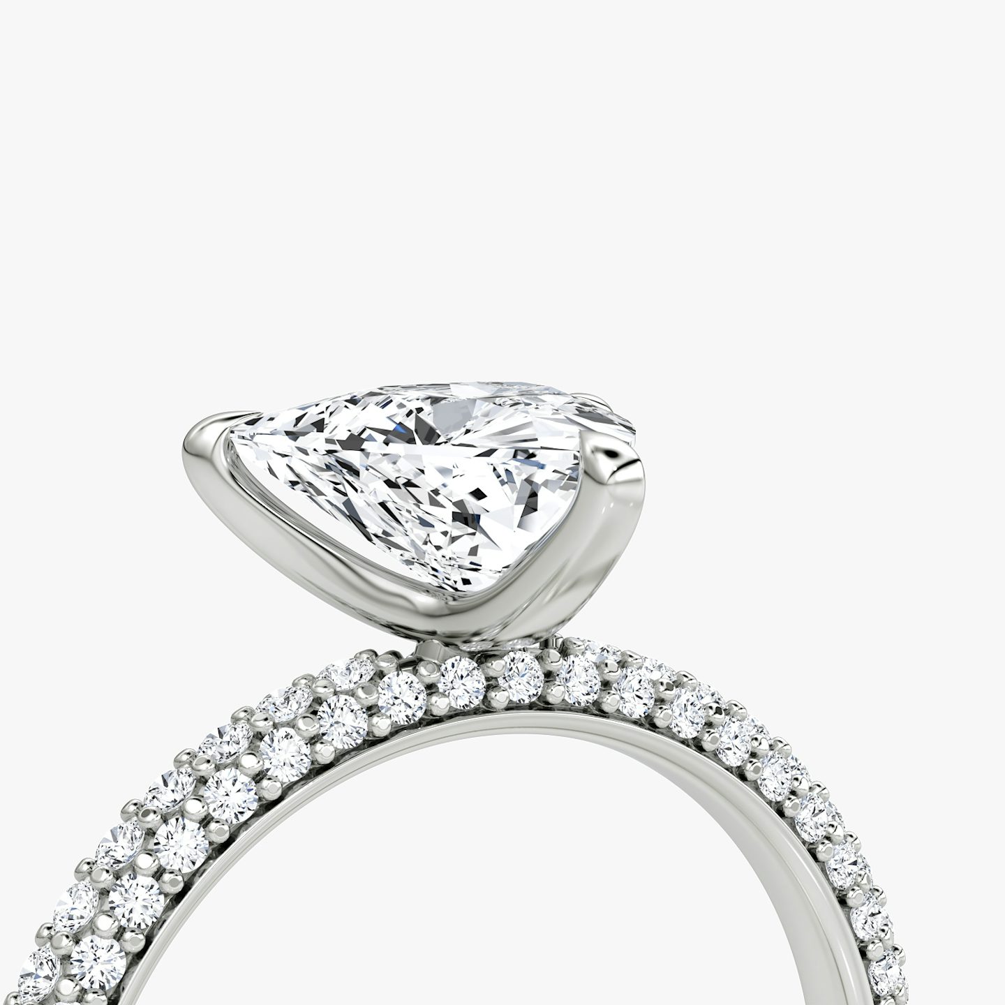 The Pavé Dome | Trillion | 18k | 18k White Gold | Band: Pavé | Diamond orientation: vertical | Carat weight: See full inventory