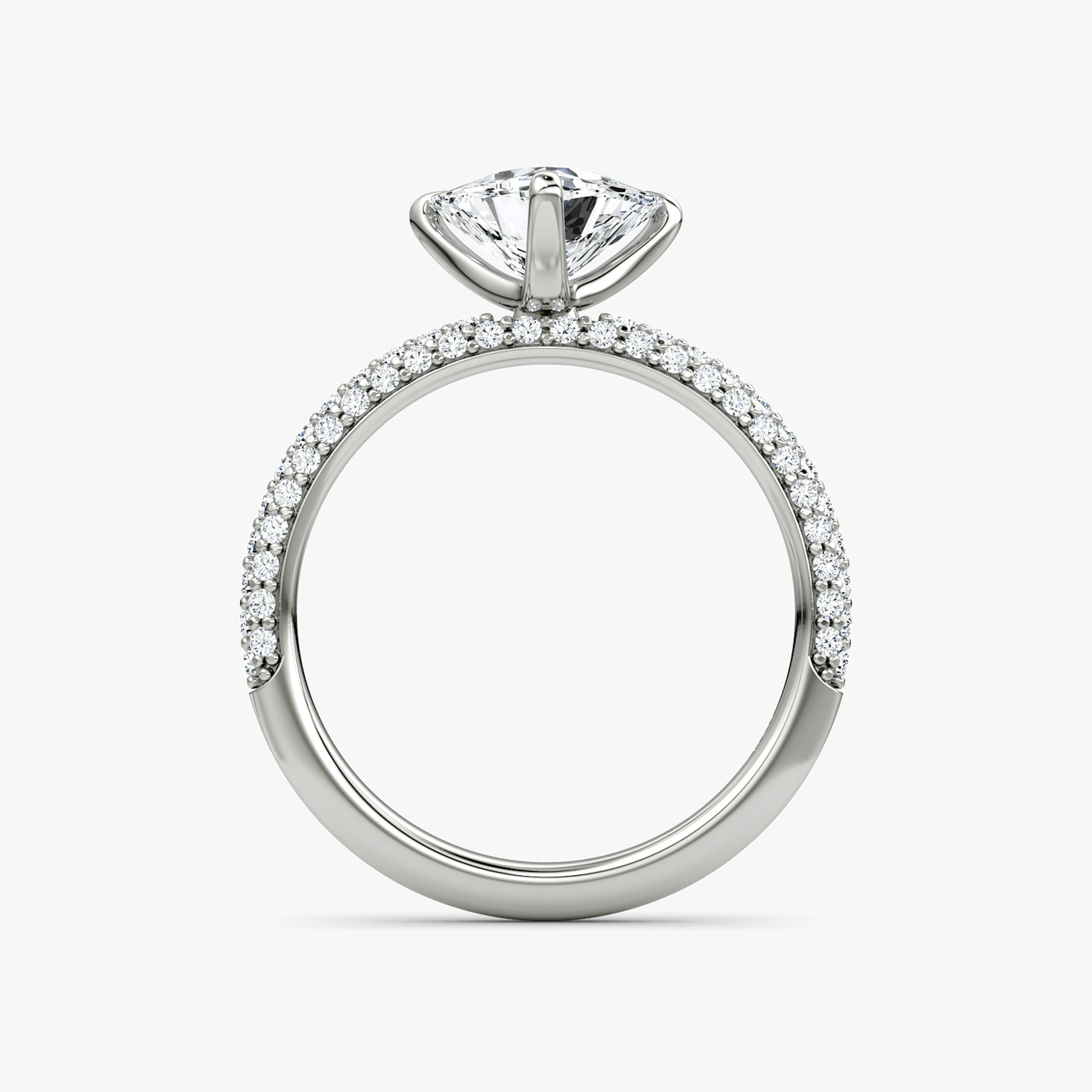 The Pavé Dome | Trillion | 18k | 18k White Gold | Diamond orientation: vertical | Carat weight: See full inventory