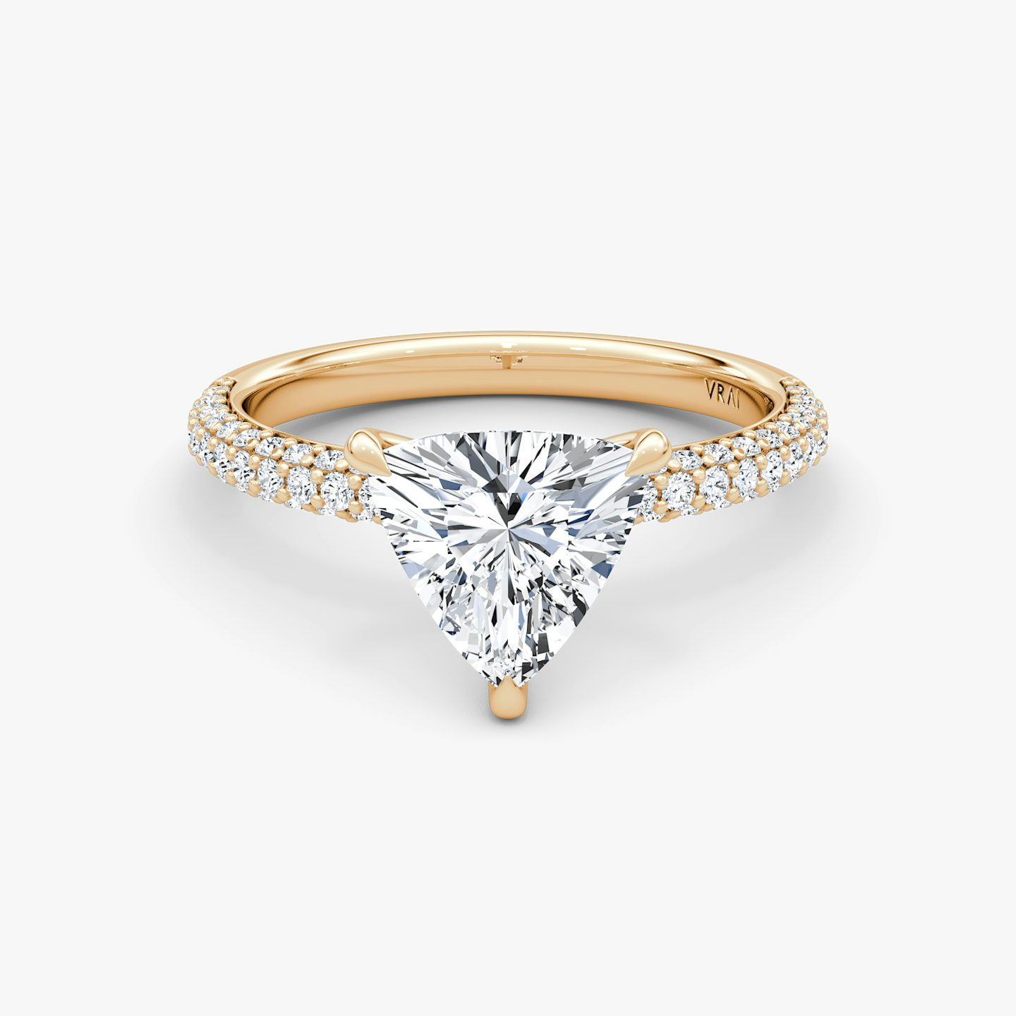 The Pavé Dome | Trillion | 14k | 14k Rose Gold | Band: Pavé | Diamond orientation: vertical | Carat weight: See full inventory
