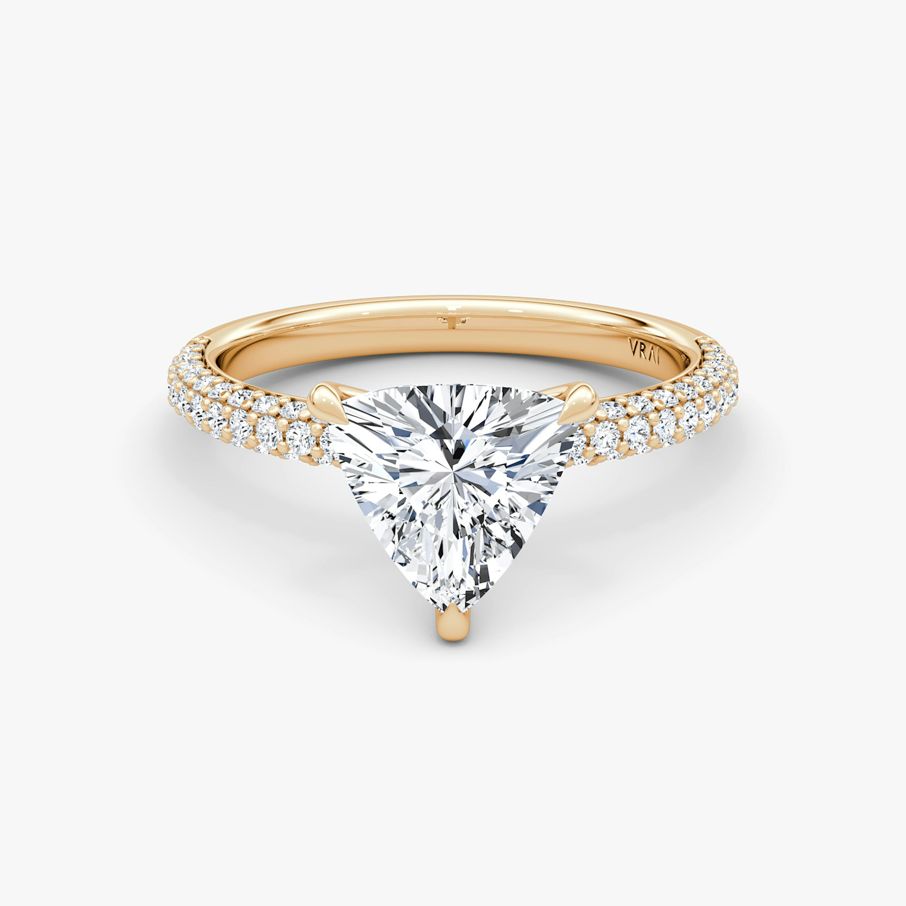 The Pavé Dome | Trillion | 14k | 14k Rose Gold | Diamond orientation: vertical | Carat weight: See full inventory