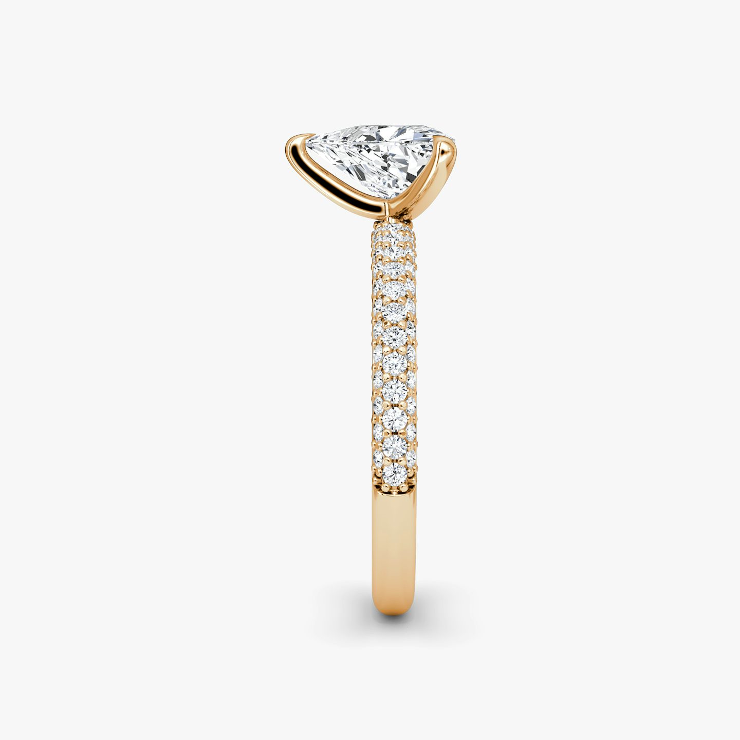 The Pavé Dome | Trillion | 14k | 14k Rose Gold | Band: Pavé | Diamond orientation: vertical | Carat weight: See full inventory