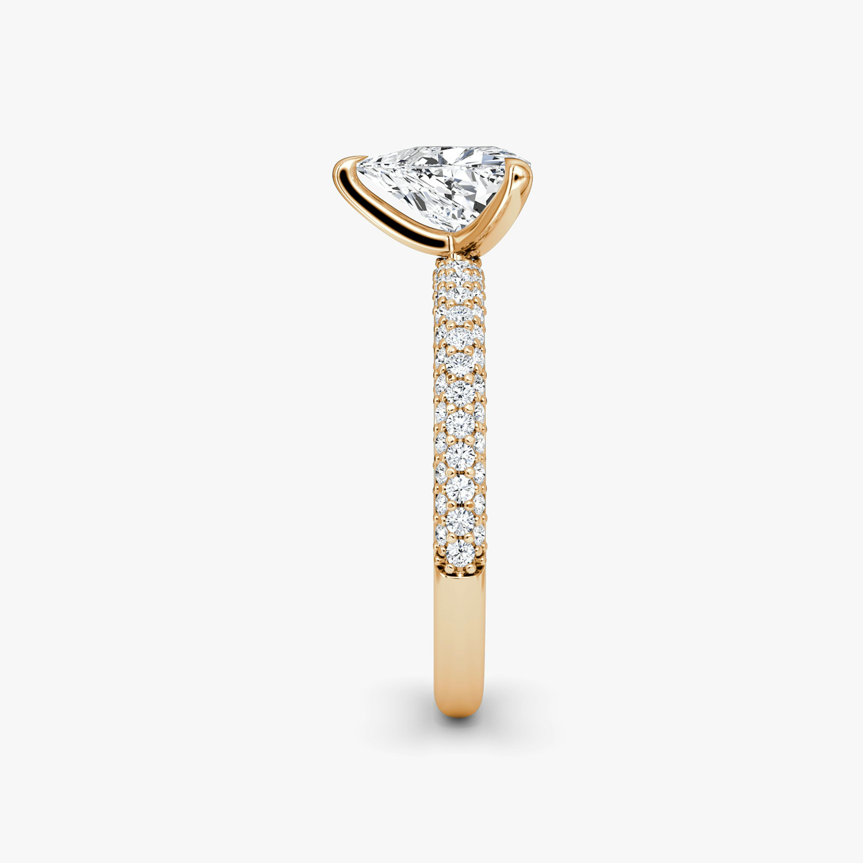 The Pavé Dome | Trillion | 14k | 14k Rose Gold | Diamond orientation: vertical | Carat weight: See full inventory