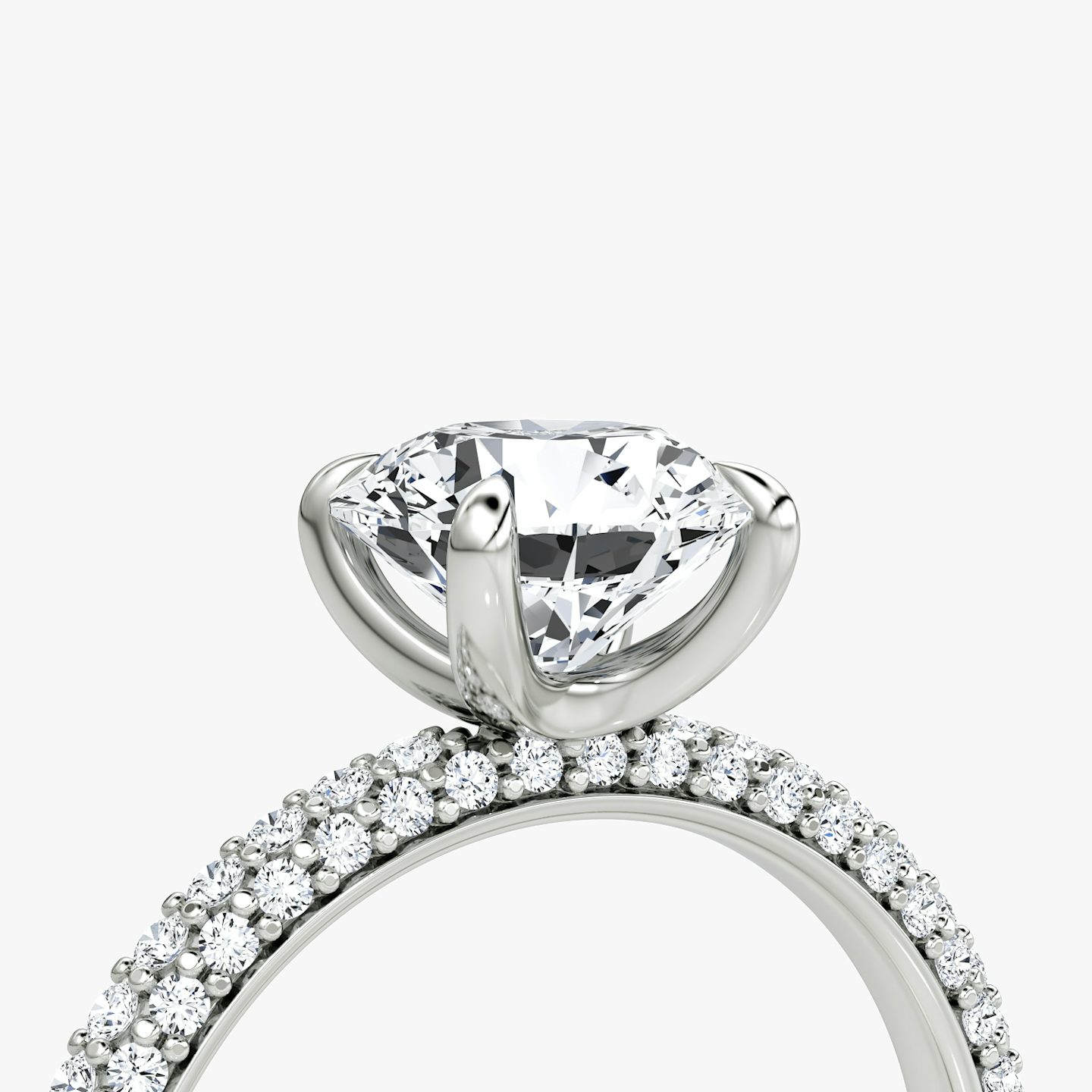 The Pavé Dome | Round Brilliant | 18k | 18k White Gold | Carat weight: See full inventory | Diamond orientation: vertical