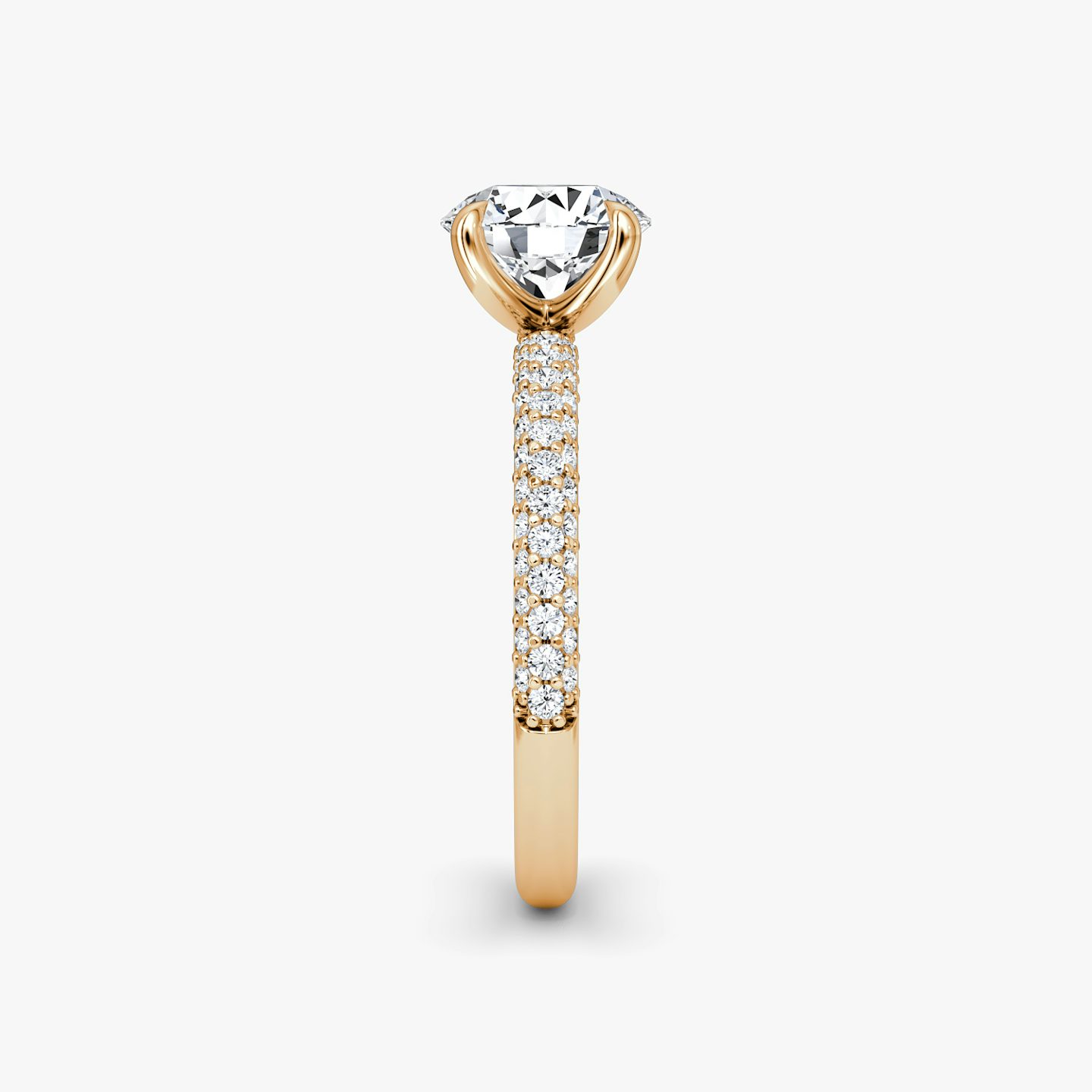 The Pavé Dome | Round Brilliant | 14k | 14k Rose Gold | Band: Pavé | Carat weight: See full inventory | Diamond orientation: vertical
