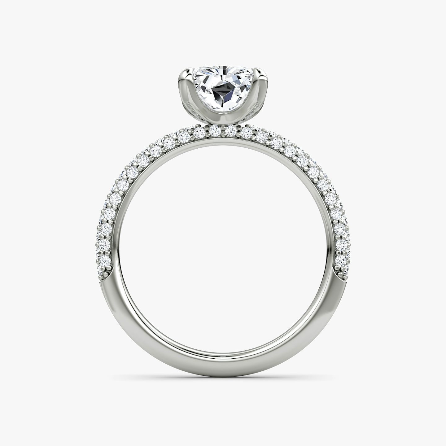 The Pavé Dome | Radiant | Platinum | Band: Pavé | Diamond orientation: vertical | Carat weight: See full inventory