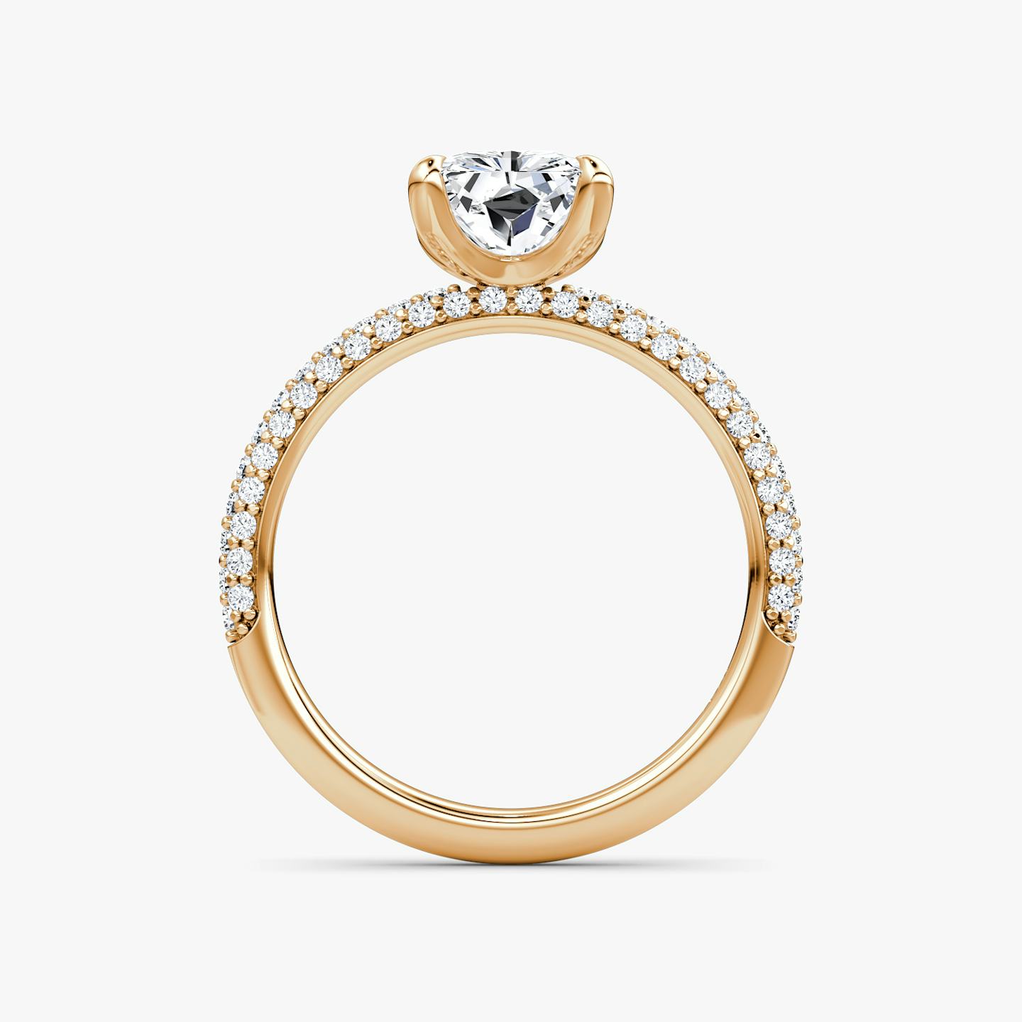 The Pavé Dome | Radiant | 14k | 14k Rose Gold | Diamond orientation: vertical | Carat weight: See full inventory
