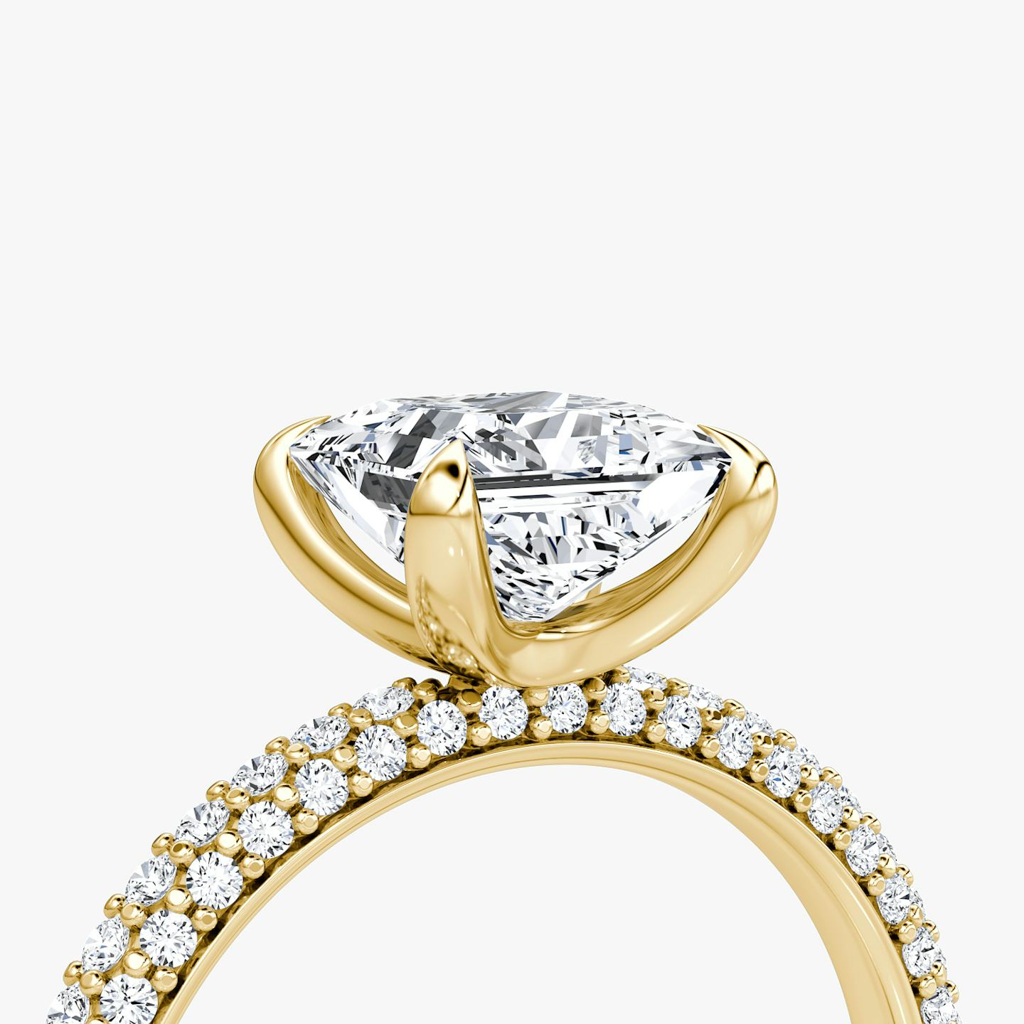 The Pavé Dome | Princess | 18k | 18k Yellow Gold | Diamond orientation: vertical | Carat weight: See full inventory