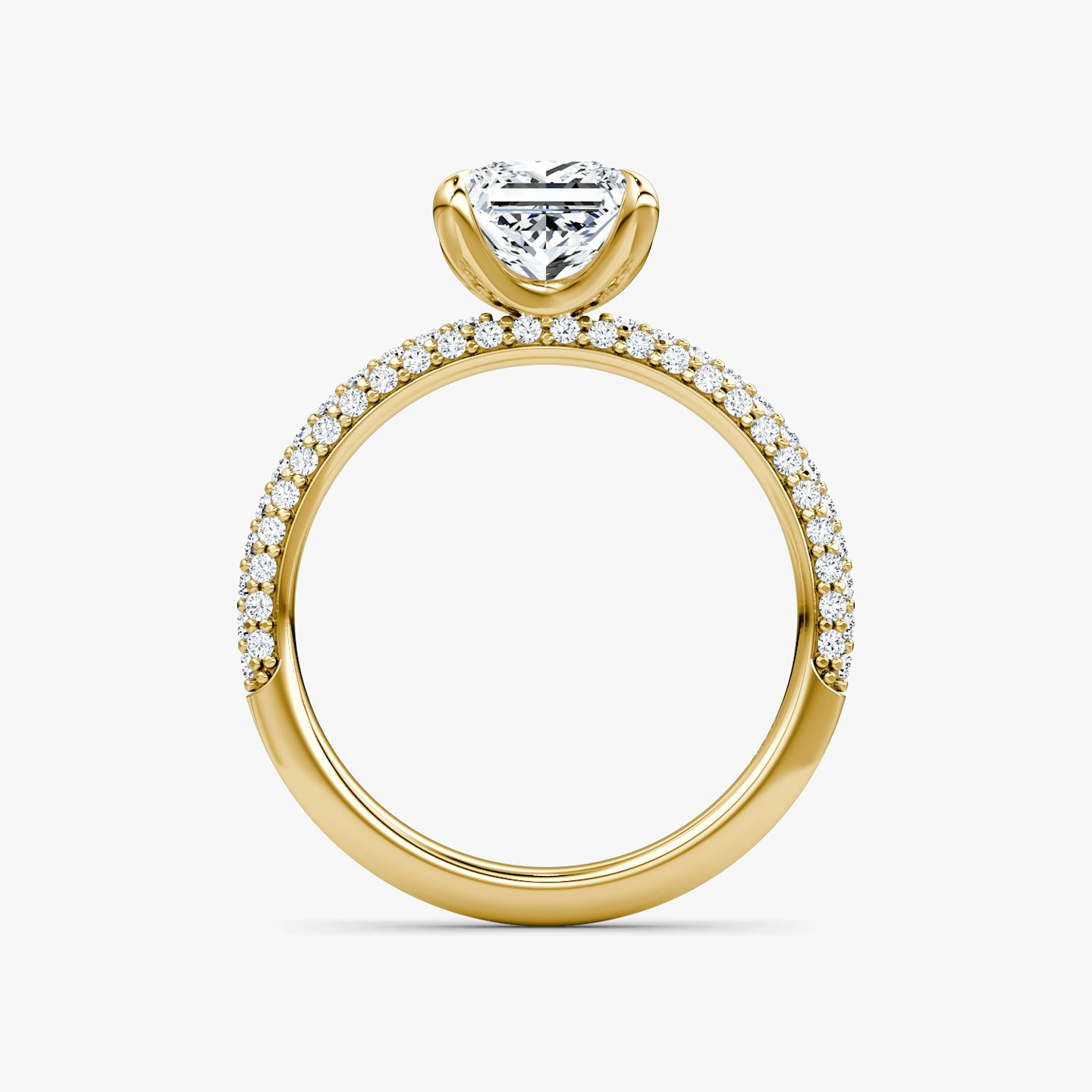 The Pavé Dome | Princess | 18k | 18k Yellow Gold | Diamond orientation: vertical | Carat weight: See full inventory