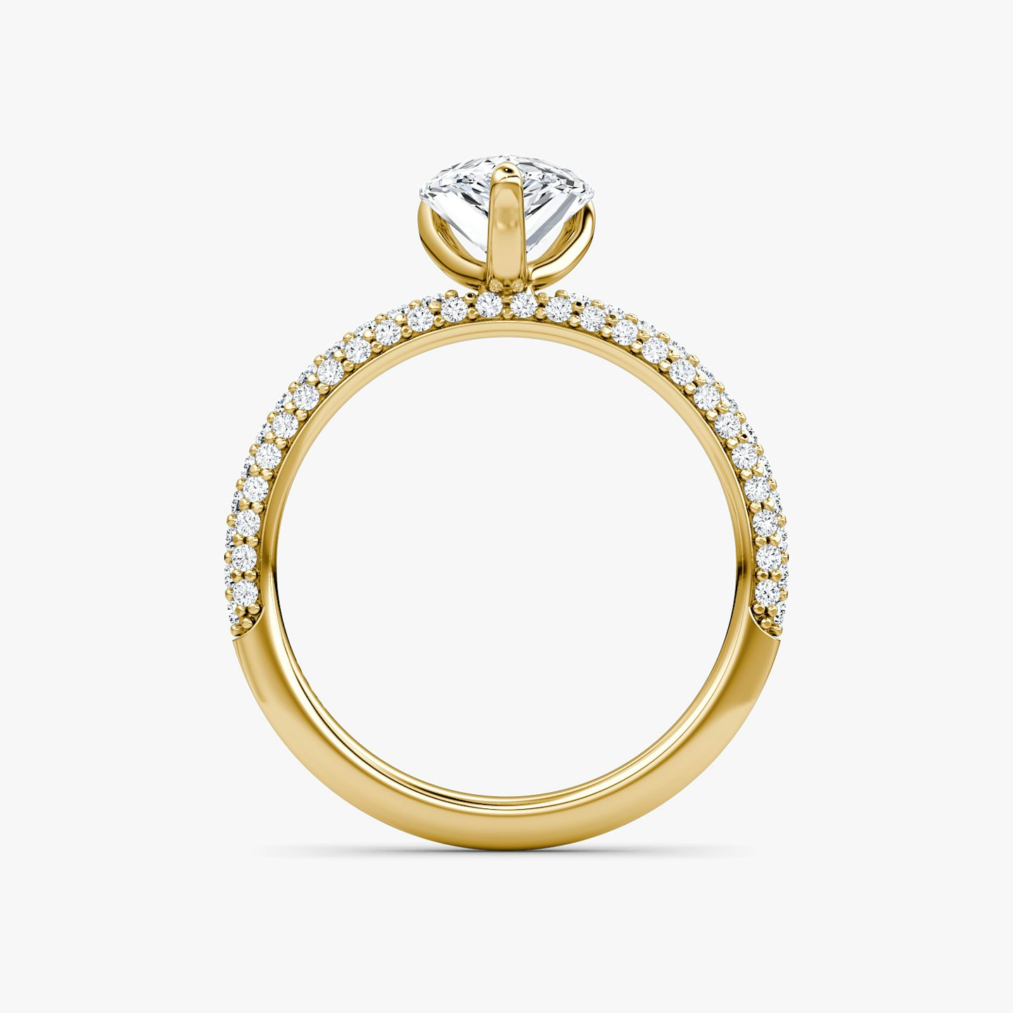 The Pavé Dome | Pear | 18k | 18k Yellow Gold | Band: Pavé | Diamond orientation: vertical | Carat weight: See full inventory