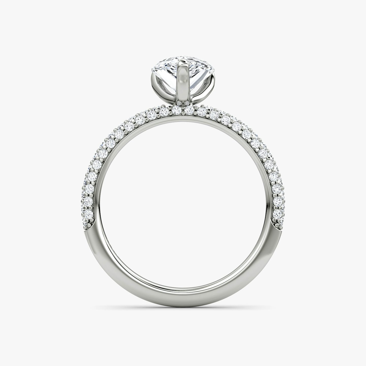 The Pavé Dome | Pear | Platinum | Diamond orientation: vertical | Carat weight: See full inventory
