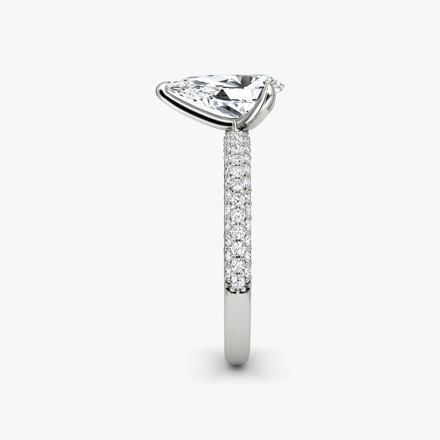 The Pavé Dome | Pear | 18k | 18k White Gold | Band: Pavé | Diamond orientation: vertical | Carat weight: See full inventory