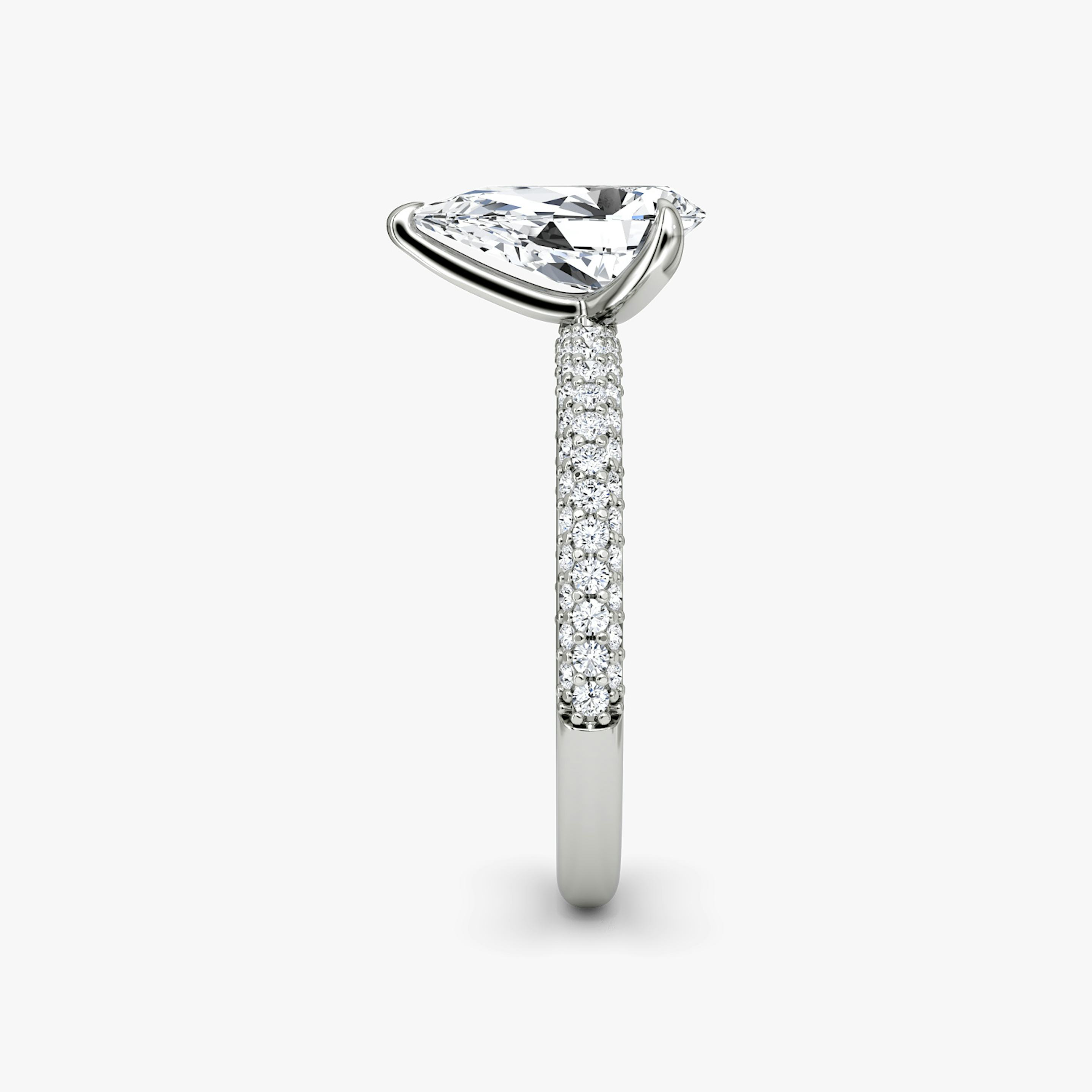 The Pavé Dome | Pear | 18k | 18k White Gold | Diamond orientation: vertical | Carat weight: See full inventory