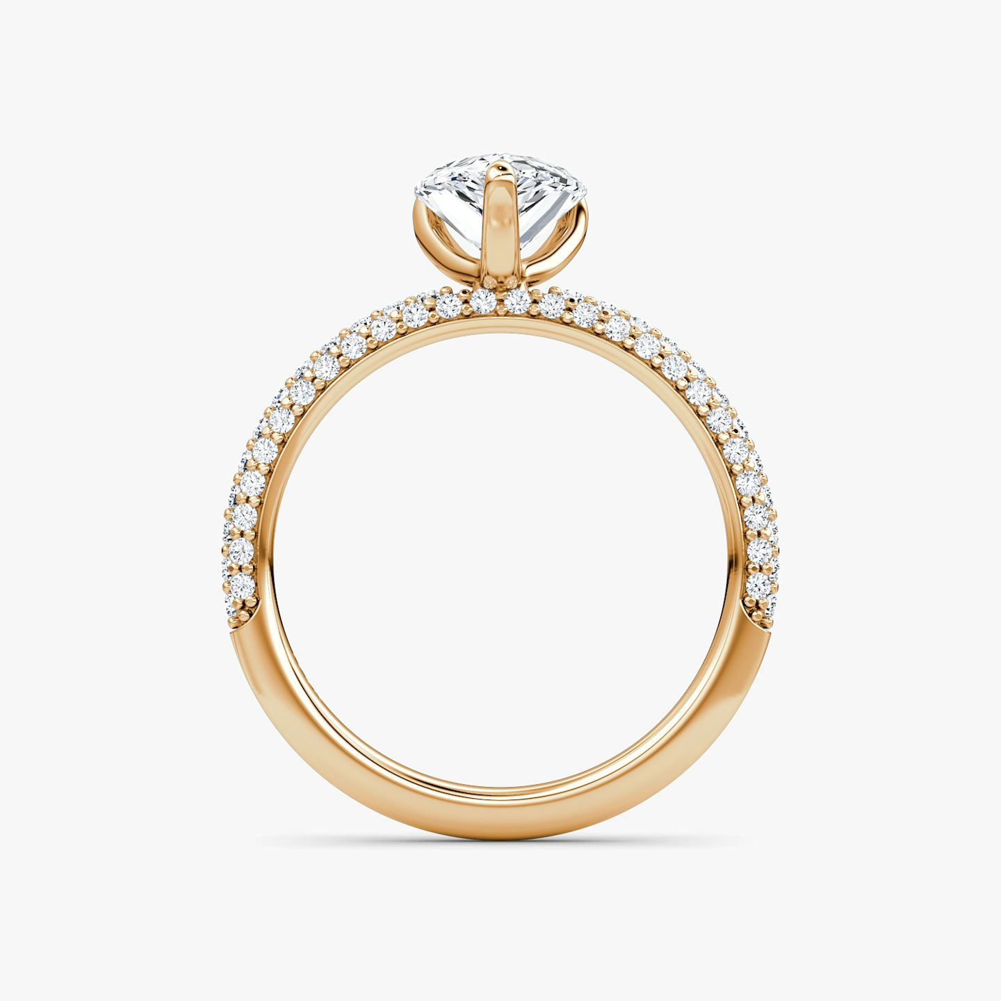 The Pavé Dome | Pear | 14k | 14k Rose Gold | Band: Pavé | Diamond orientation: vertical | Carat weight: See full inventory