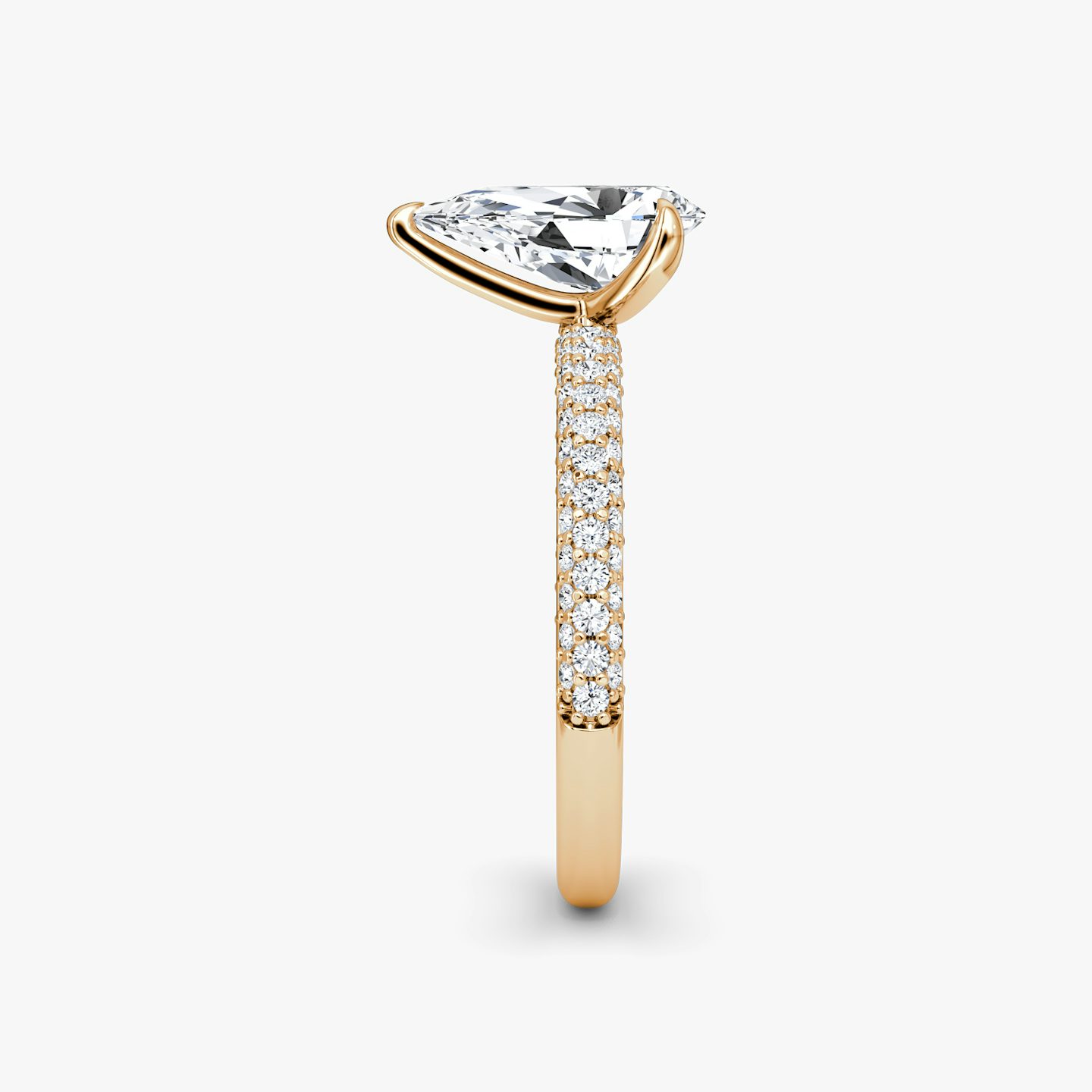 The Pavé Dome | Pear | 14k | 14k Rose Gold | Band: Pavé | Diamond orientation: vertical | Carat weight: See full inventory