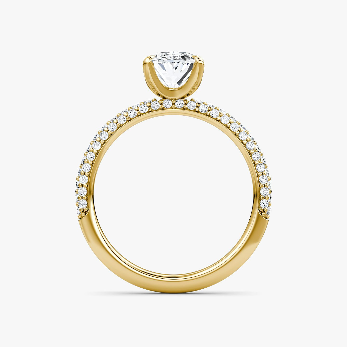 The Pavé Dome | Oval | 18k | 18k Yellow Gold | Band: Pavé | Diamond orientation: vertical | Carat weight: See full inventory
