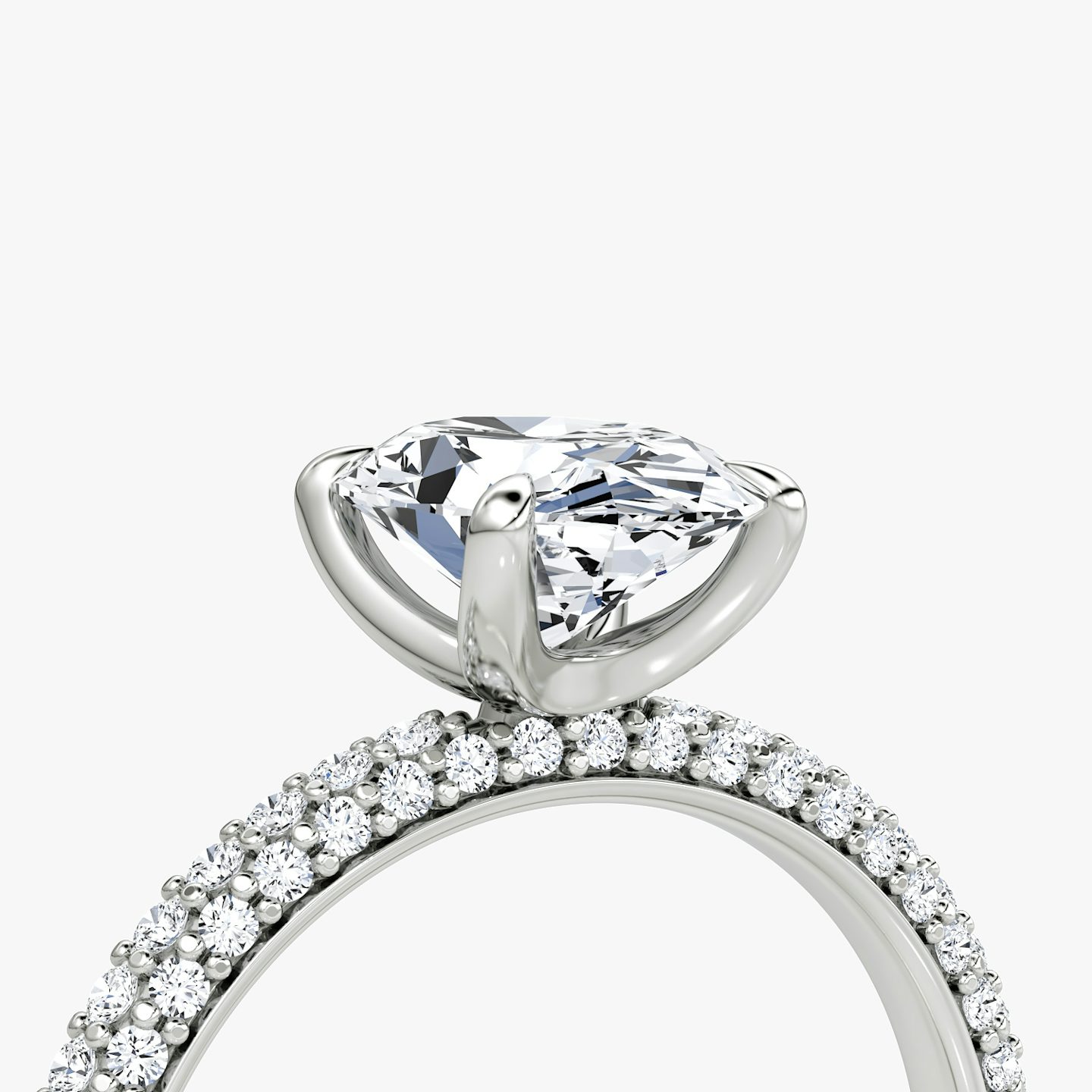 The Pavé Dome | Oval | 18k | 18k White Gold | Band: Pavé | Diamond orientation: vertical | Carat weight: See full inventory