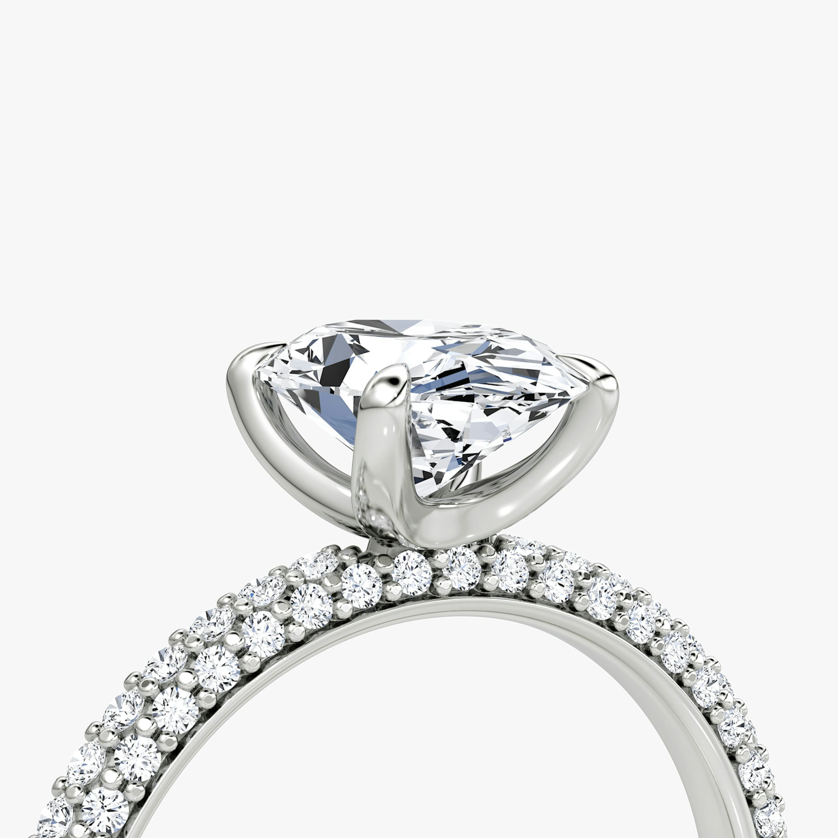 The Pavé Dome | Oval | 18k | 18k White Gold | Diamond orientation: vertical | Carat weight: See full inventory