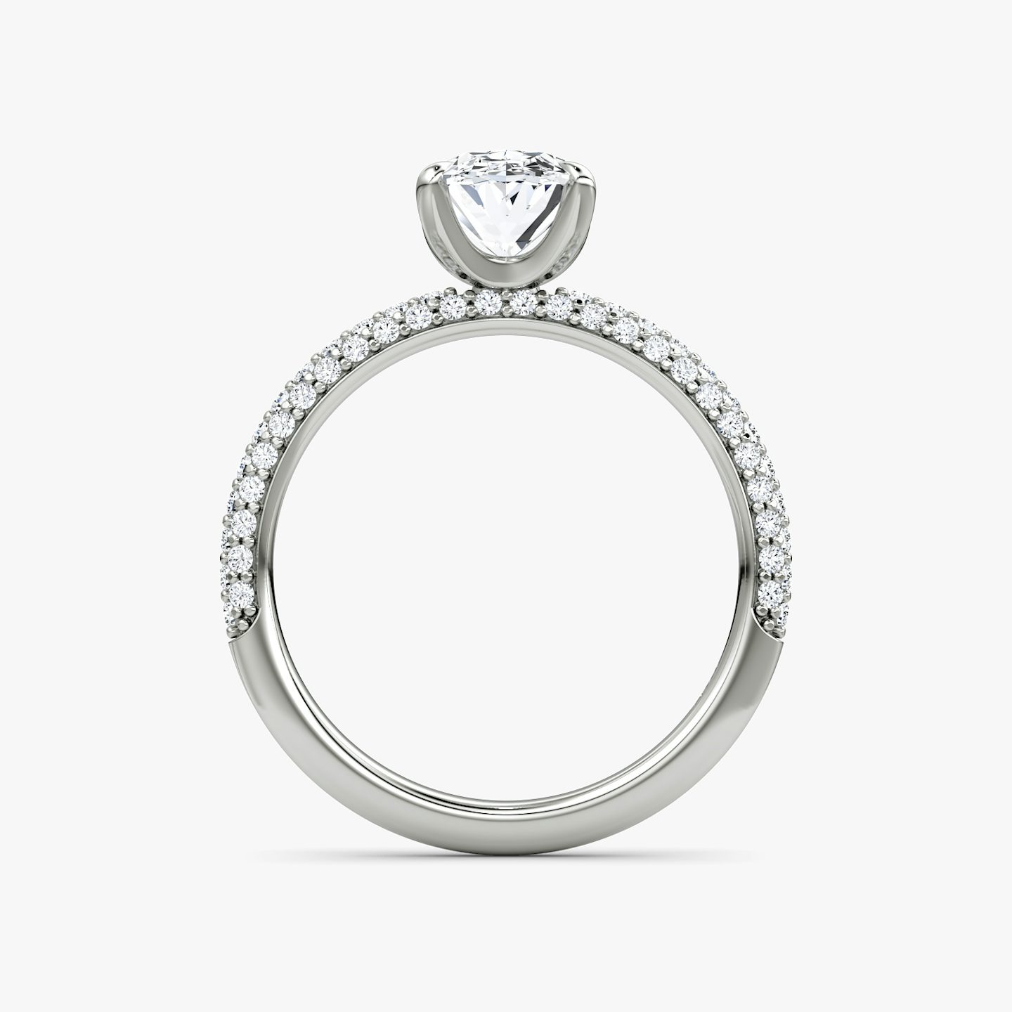 The Pavé Dome | Oval | Platinum | Band: Pavé | Diamond orientation: vertical | Carat weight: See full inventory