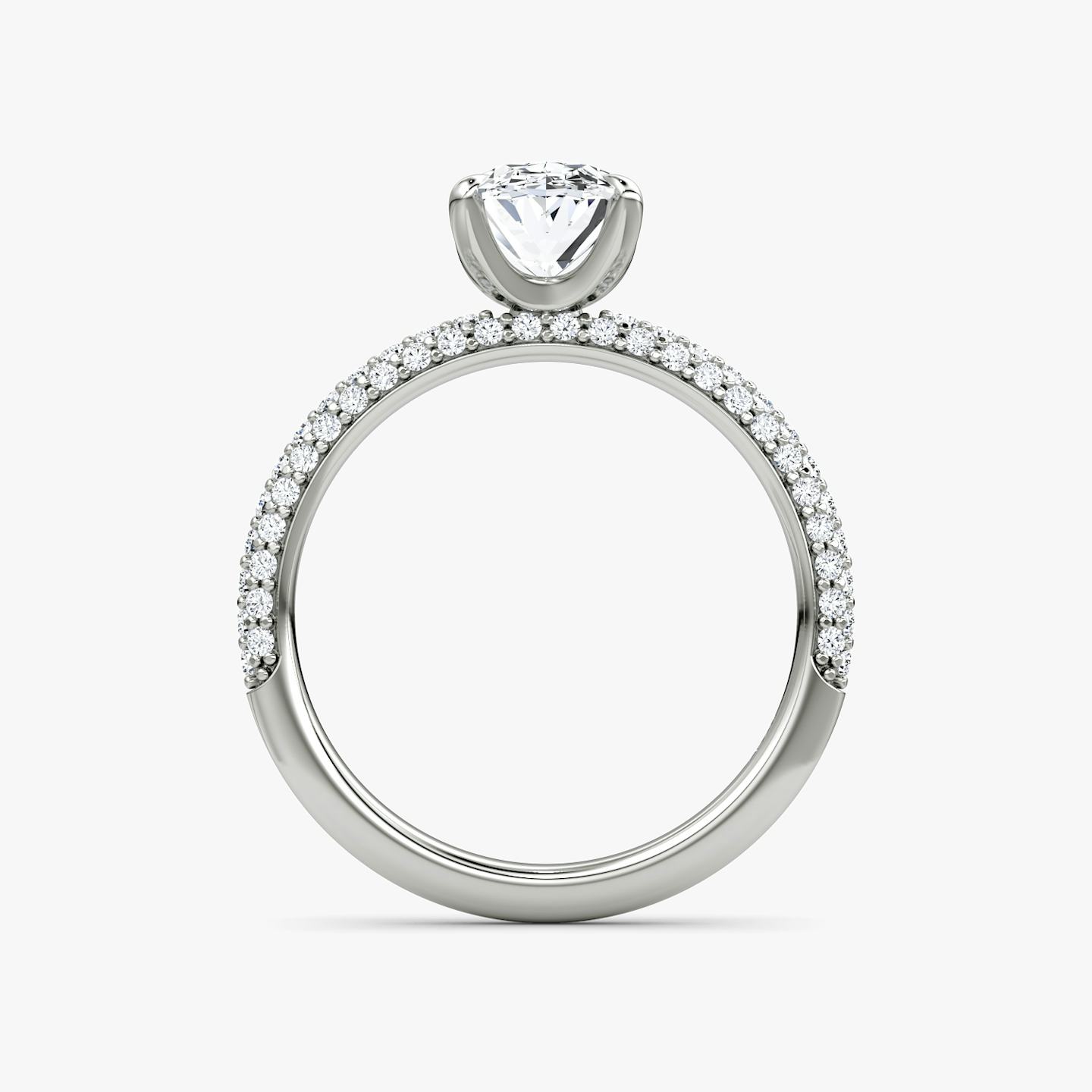 The Pavé Dome | Oval | Platinum | Diamond orientation: vertical | Carat weight: See full inventory