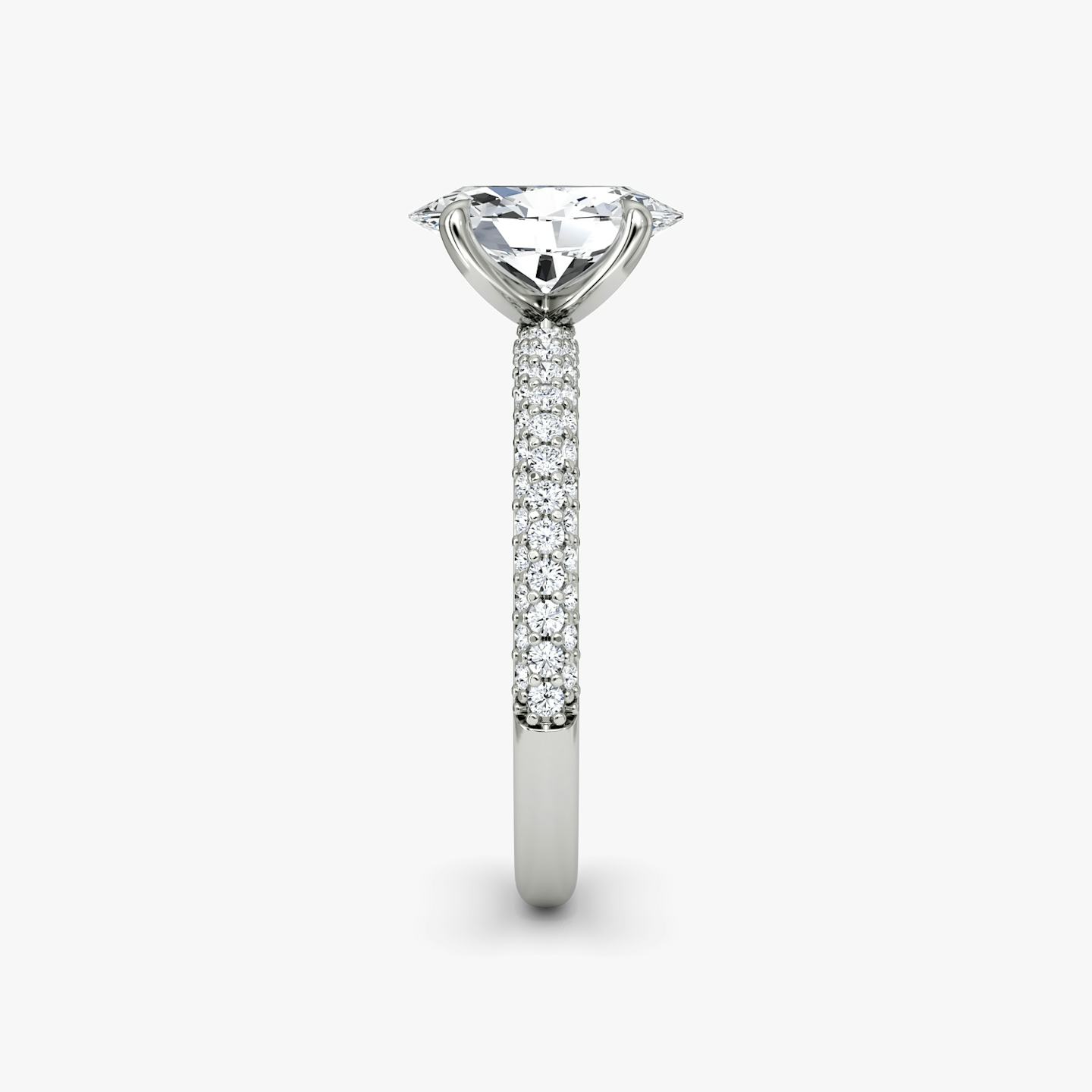 The Pavé Dome | Oval | 18k | 18k White Gold | Diamond orientation: vertical | Carat weight: See full inventory