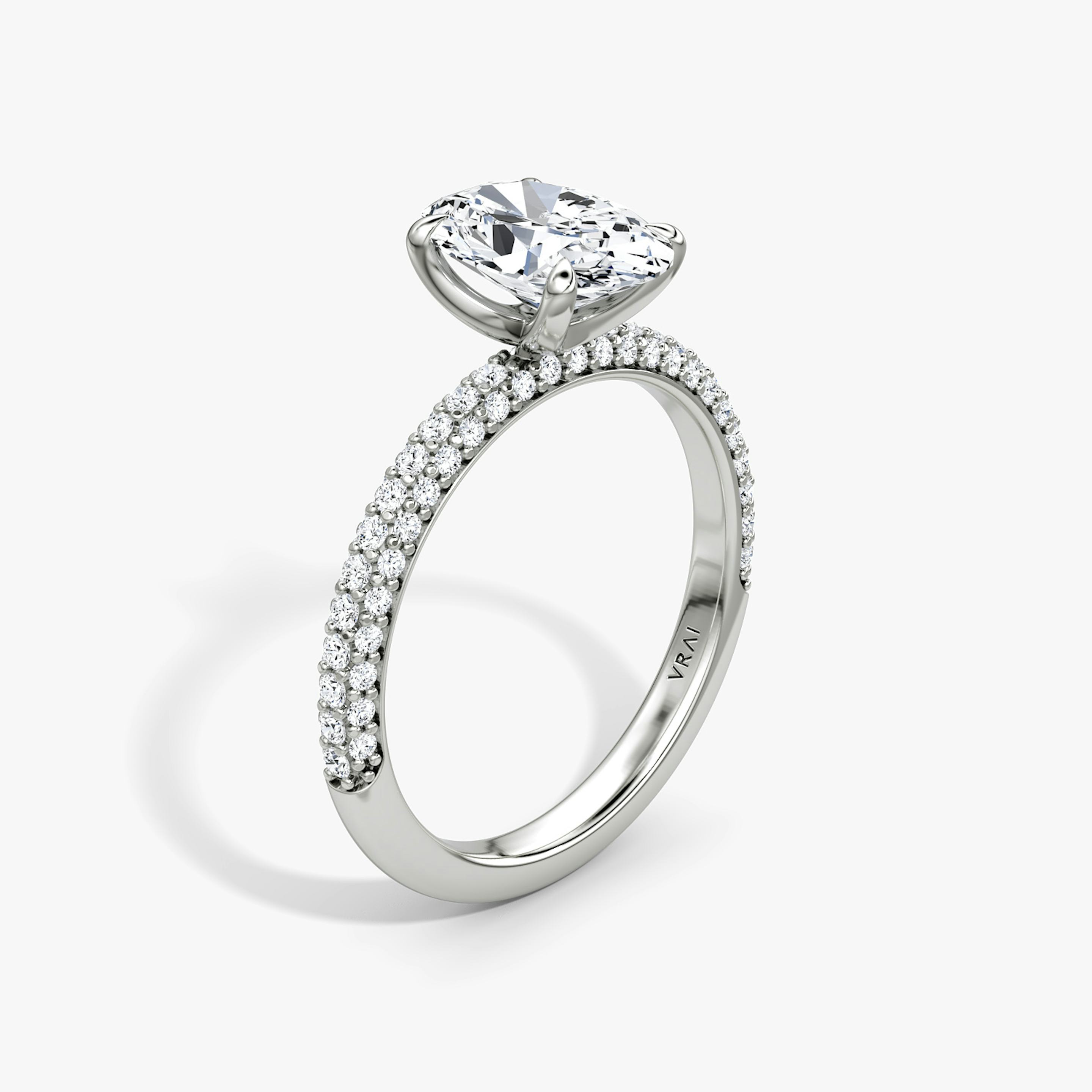 The Pavé Dome | Oval | Platinum | Diamond orientation: vertical | Carat weight: See full inventory