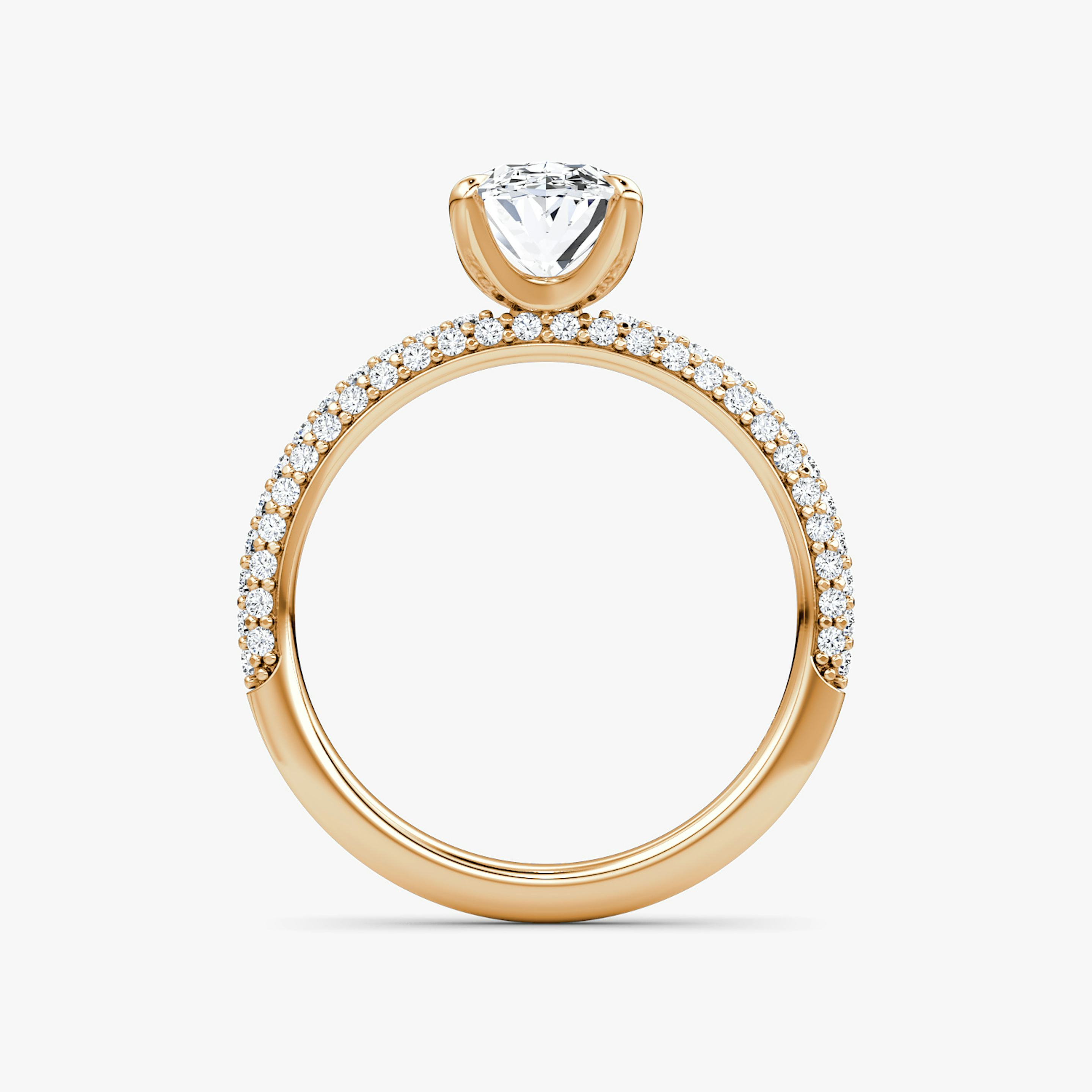 The Pavé Dome | Oval | 14k | 14k Rose Gold | Diamond orientation: vertical | Carat weight: See full inventory