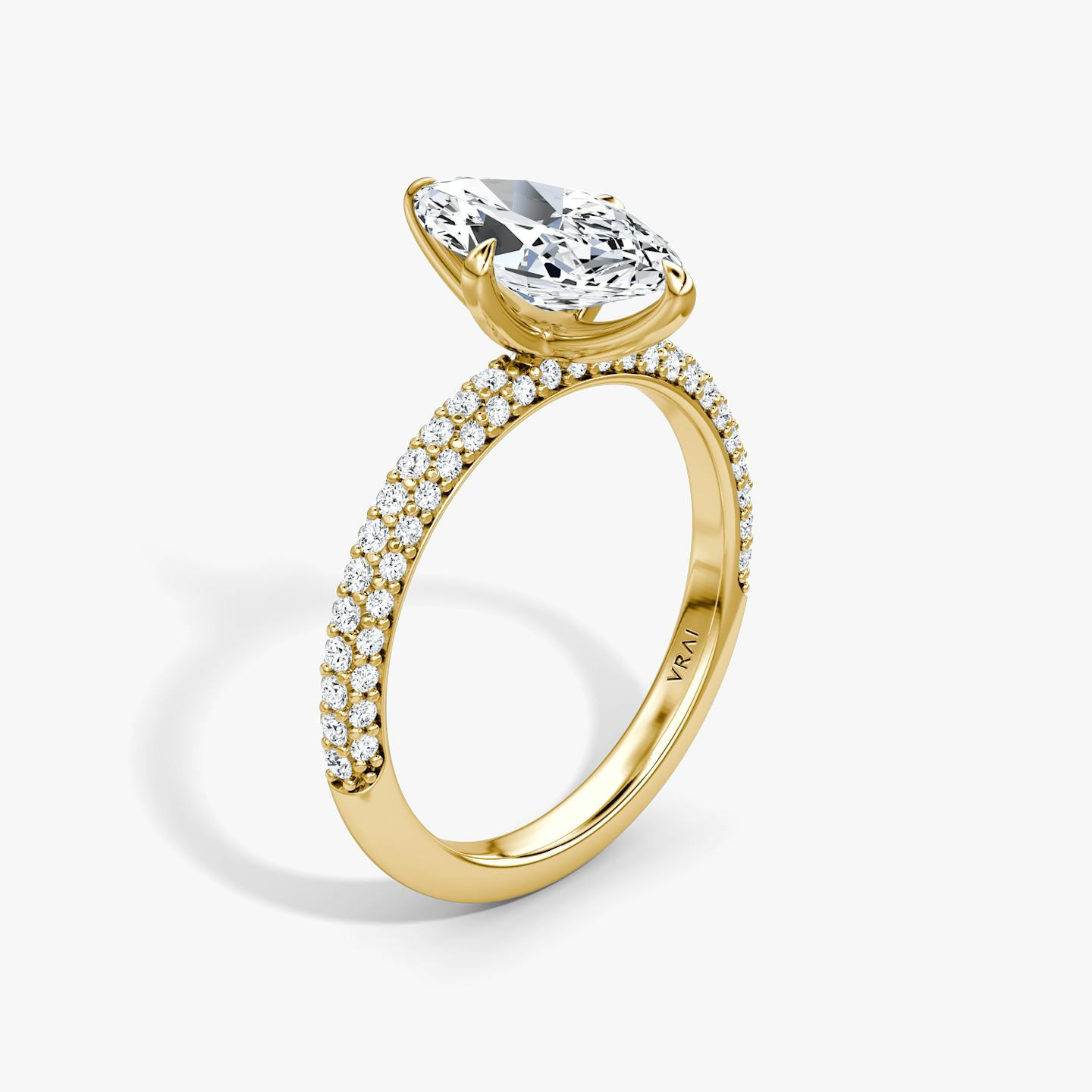 The Pavé Dome | Pavé Marquise | 18k | 18k Yellow Gold | Diamond orientation: vertical | Carat weight: See full inventory