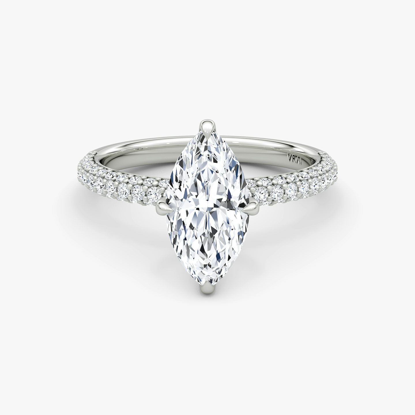 The Pavé Dome | Pavé Marquise | Platinum | Band: Pavé | Diamond orientation: vertical | Carat weight: See full inventory
