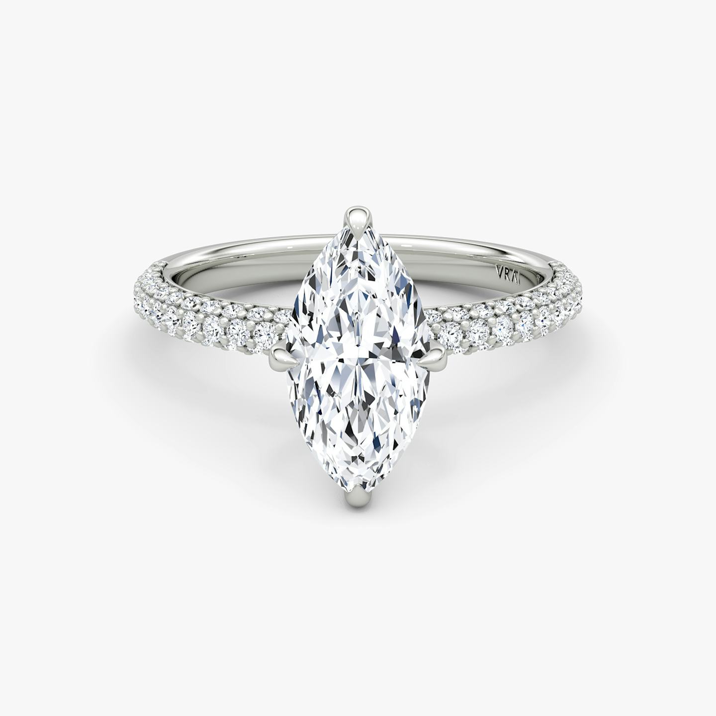 The Pavé Dome | Pavé Marquise | 18k | 18k White Gold | Diamond orientation: vertical | Carat weight: See full inventory