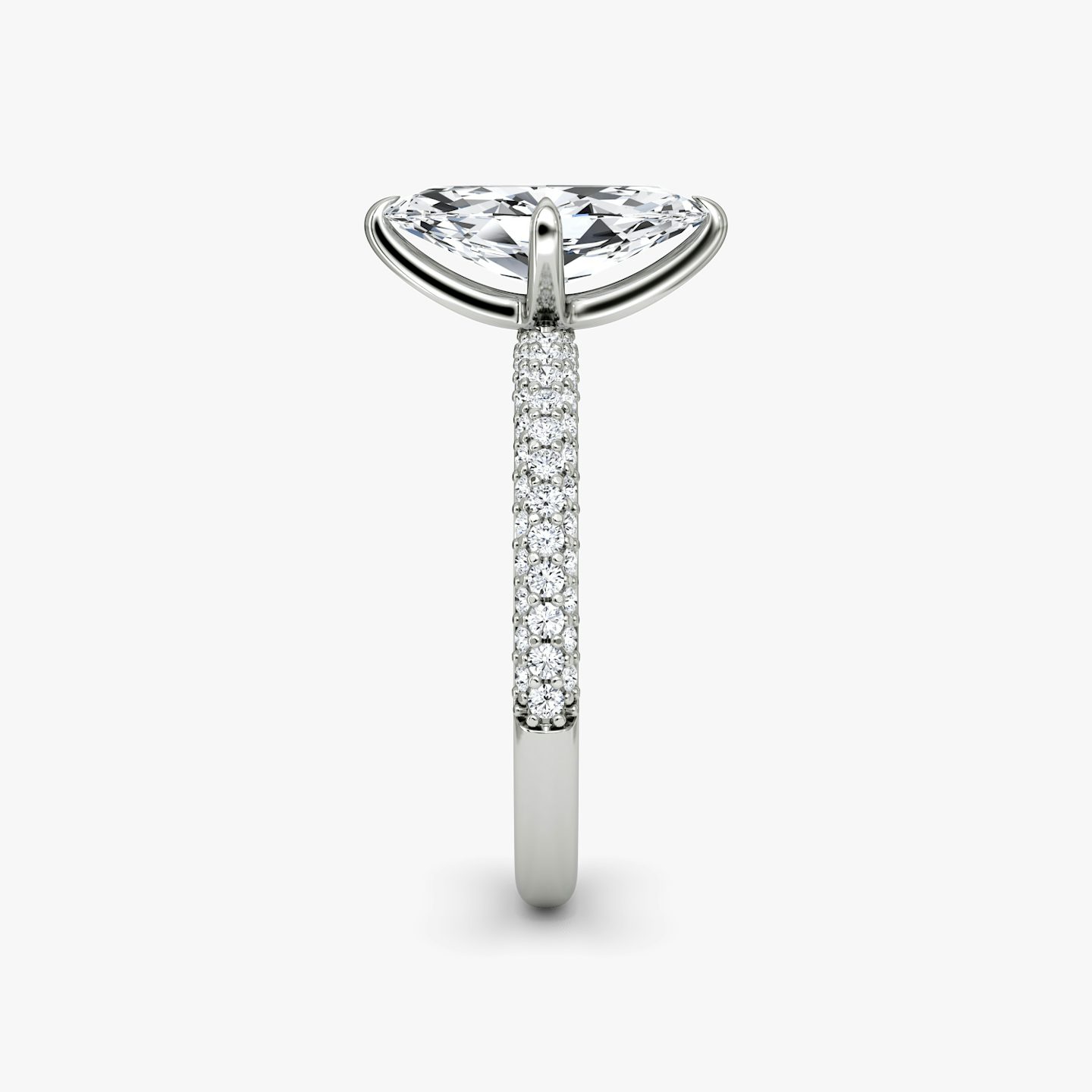 The Pavé Dome | Pavé Marquise | 18k | 18k White Gold | Band: Pavé | Diamond orientation: vertical | Carat weight: See full inventory