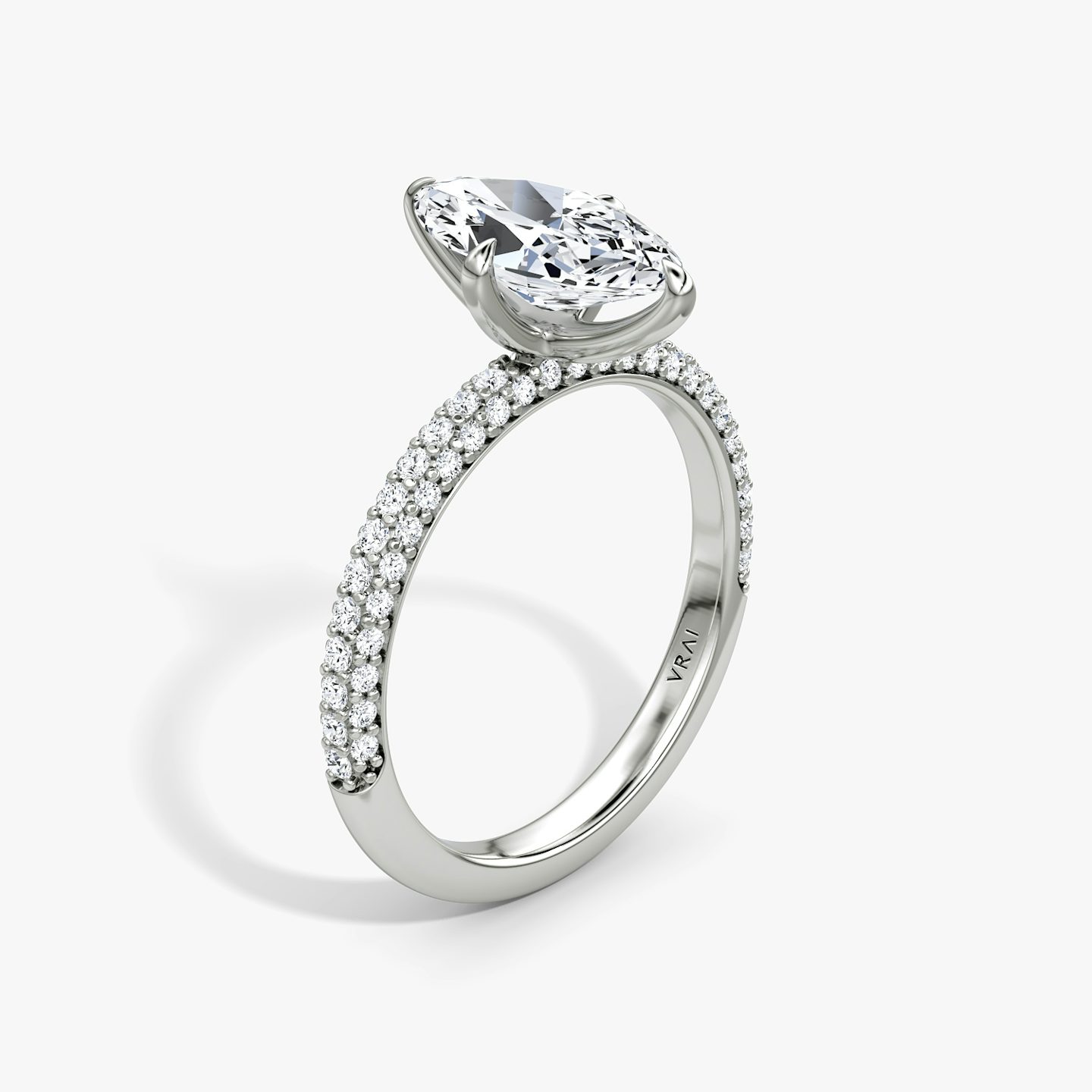 The Pavé Dome | Pavé Marquise | 18k | 18k White Gold | Band: Pavé | Diamond orientation: vertical | Carat weight: See full inventory