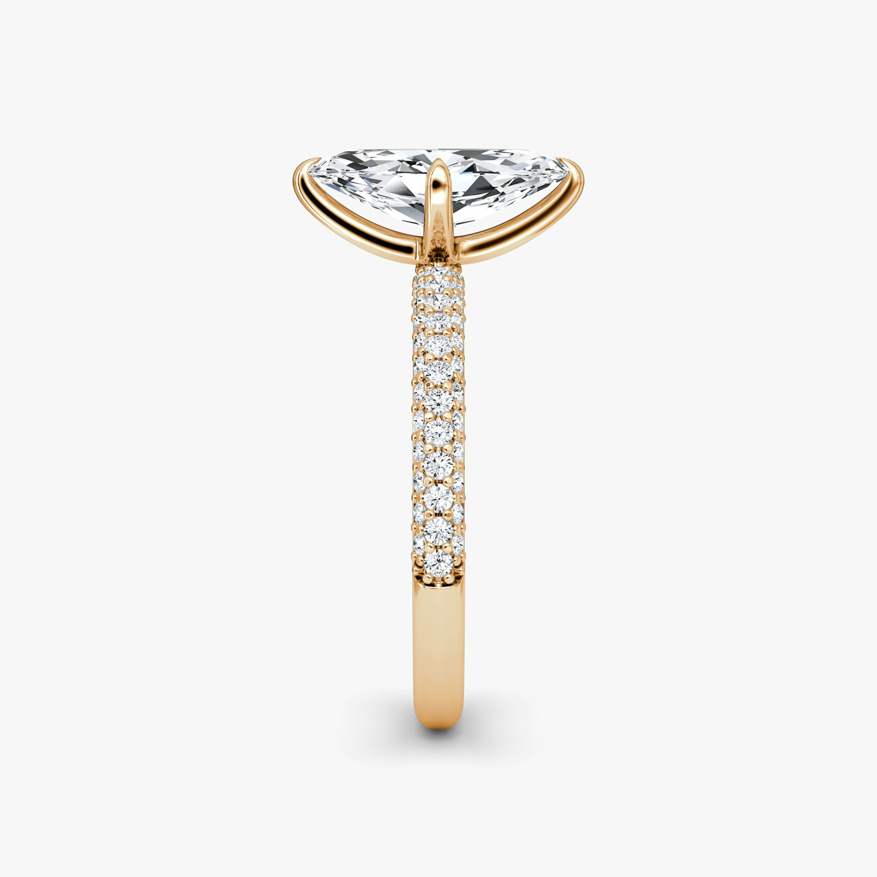 The Pavé Dome | Pavé Marquise | 14k | 14k Rose Gold | Diamond orientation: vertical | Carat weight: See full inventory