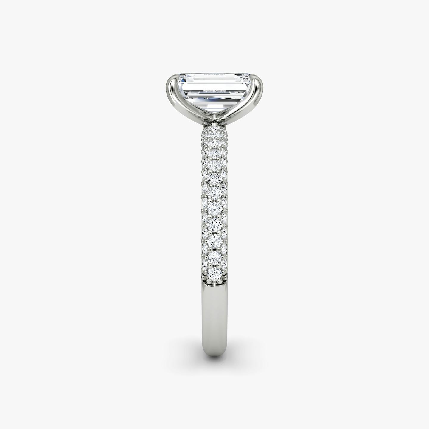 The Pavé Dome | Emerald | Platinum | Diamond orientation: vertical | Carat weight: See full inventory