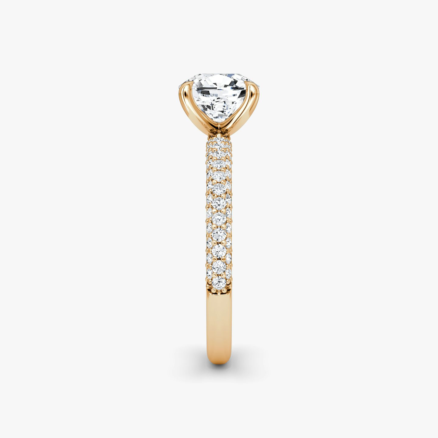 The Pavé Dome | Pavé Cushion | 14k | 14k Rose Gold | Band: Pavé | Diamond orientation: vertical | Carat weight: See full inventory