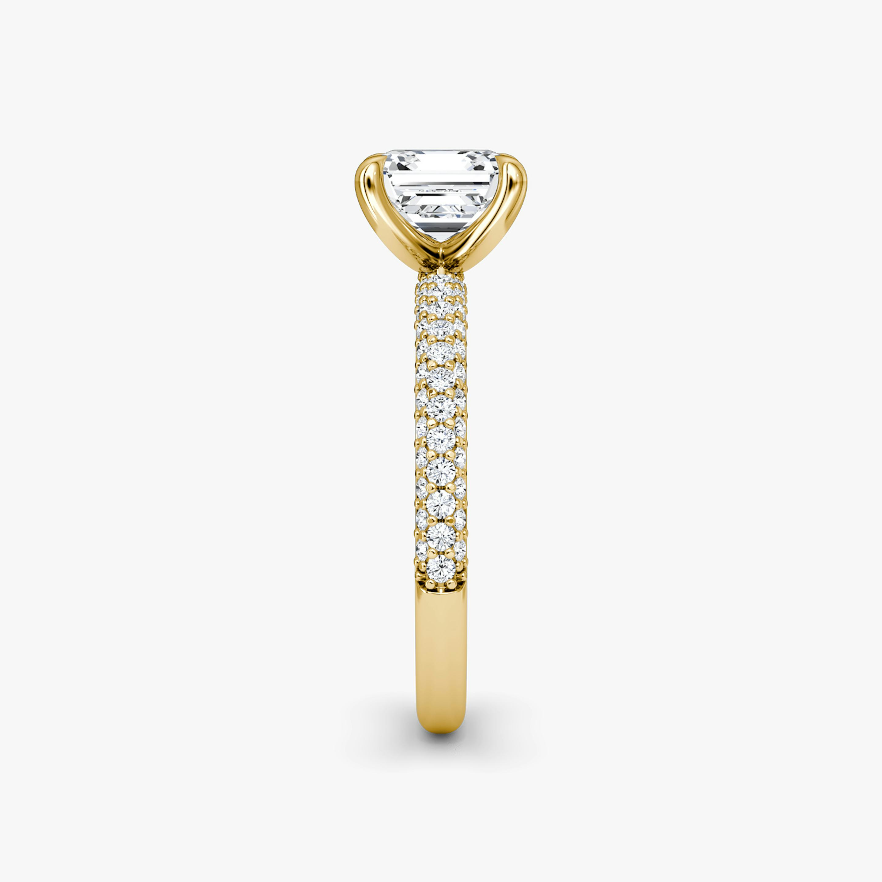 The Pavé Dome | Asscher | 18k | 18k Yellow Gold | Diamond orientation: vertical | Carat weight: See full inventory