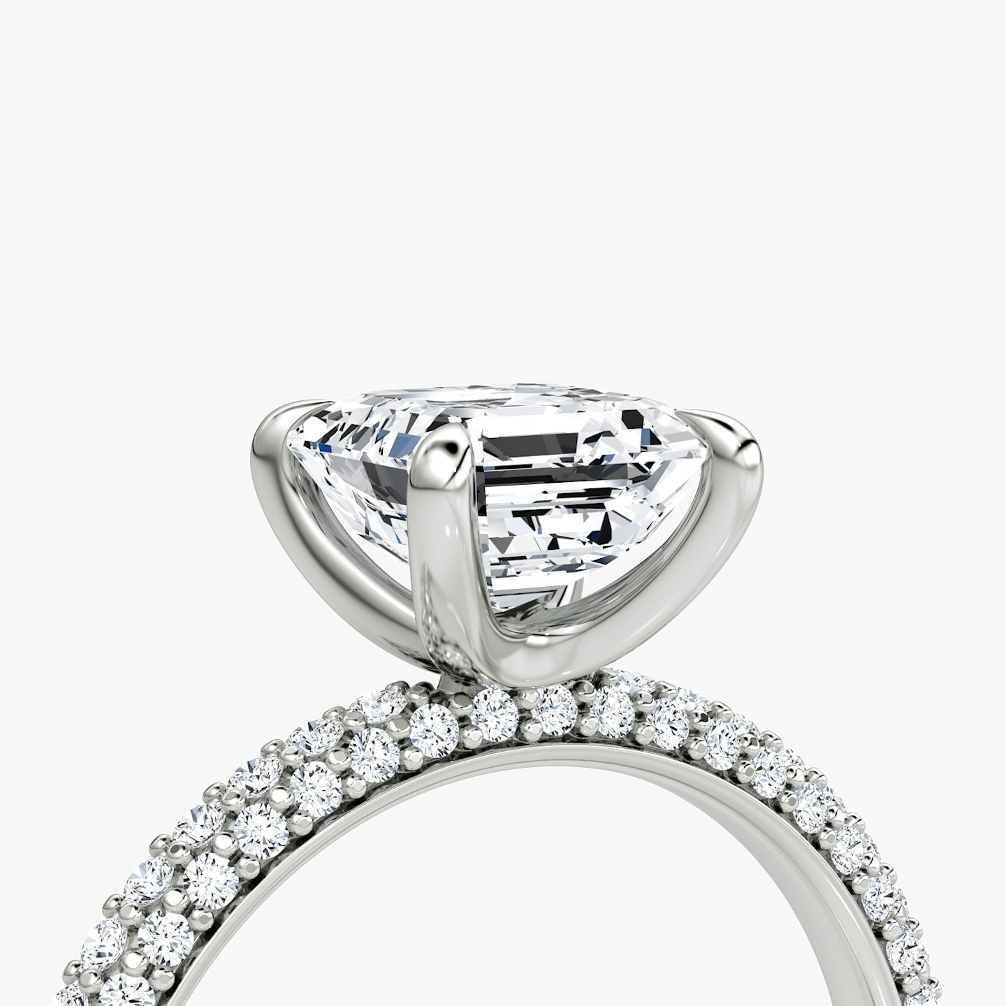 The Pavé Dome | Asscher | 18k | 18k White Gold | Band: Pavé | Diamond orientation: vertical | Carat weight: See full inventory