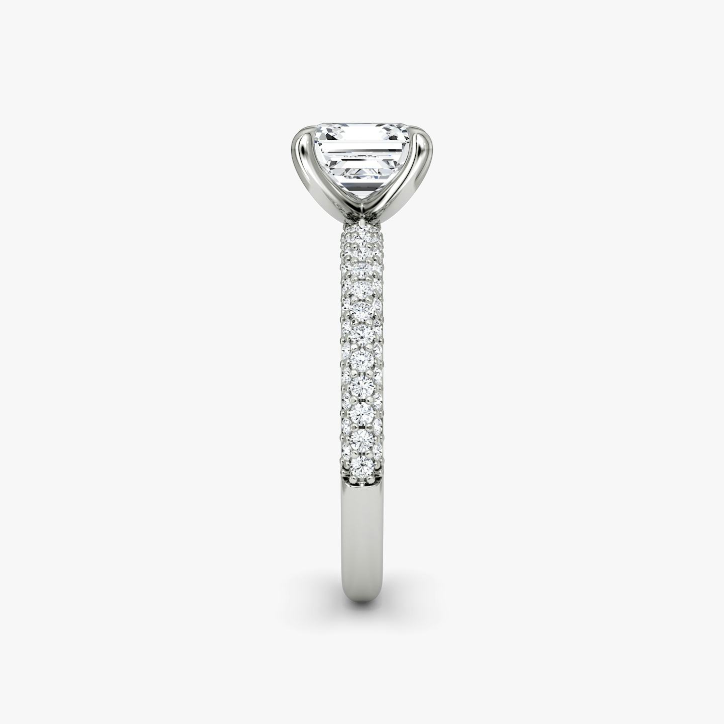 Anillo de compromiso Pavé Dome | Asscher | 18k | Oro blanco de 18 quilates | Orientación de diamante: vertical | Peso en quilates: Ver stock total