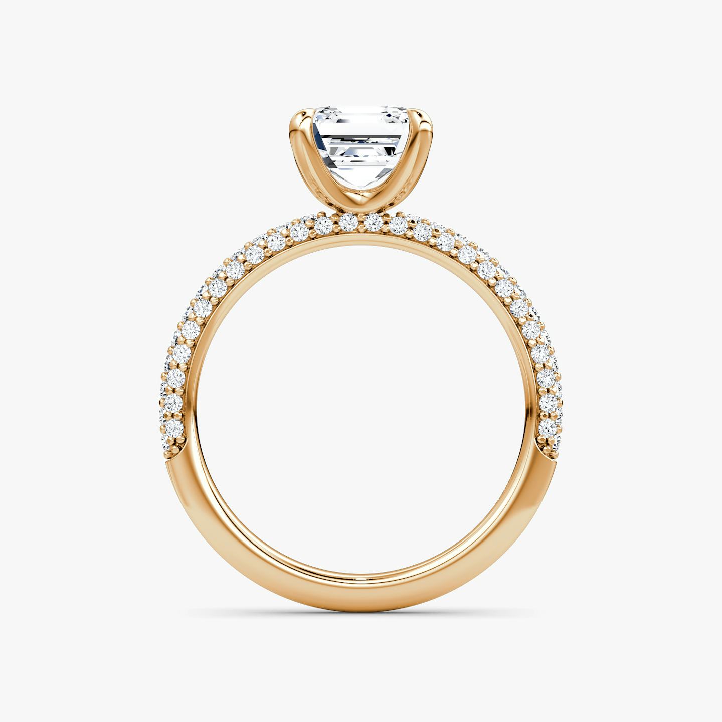 The Pavé Dome | Asscher | 14k | 14k Rose Gold | Diamond orientation: vertical | Carat weight: See full inventory