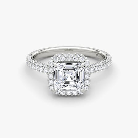 Halo Dome Asscher Diamond Ring